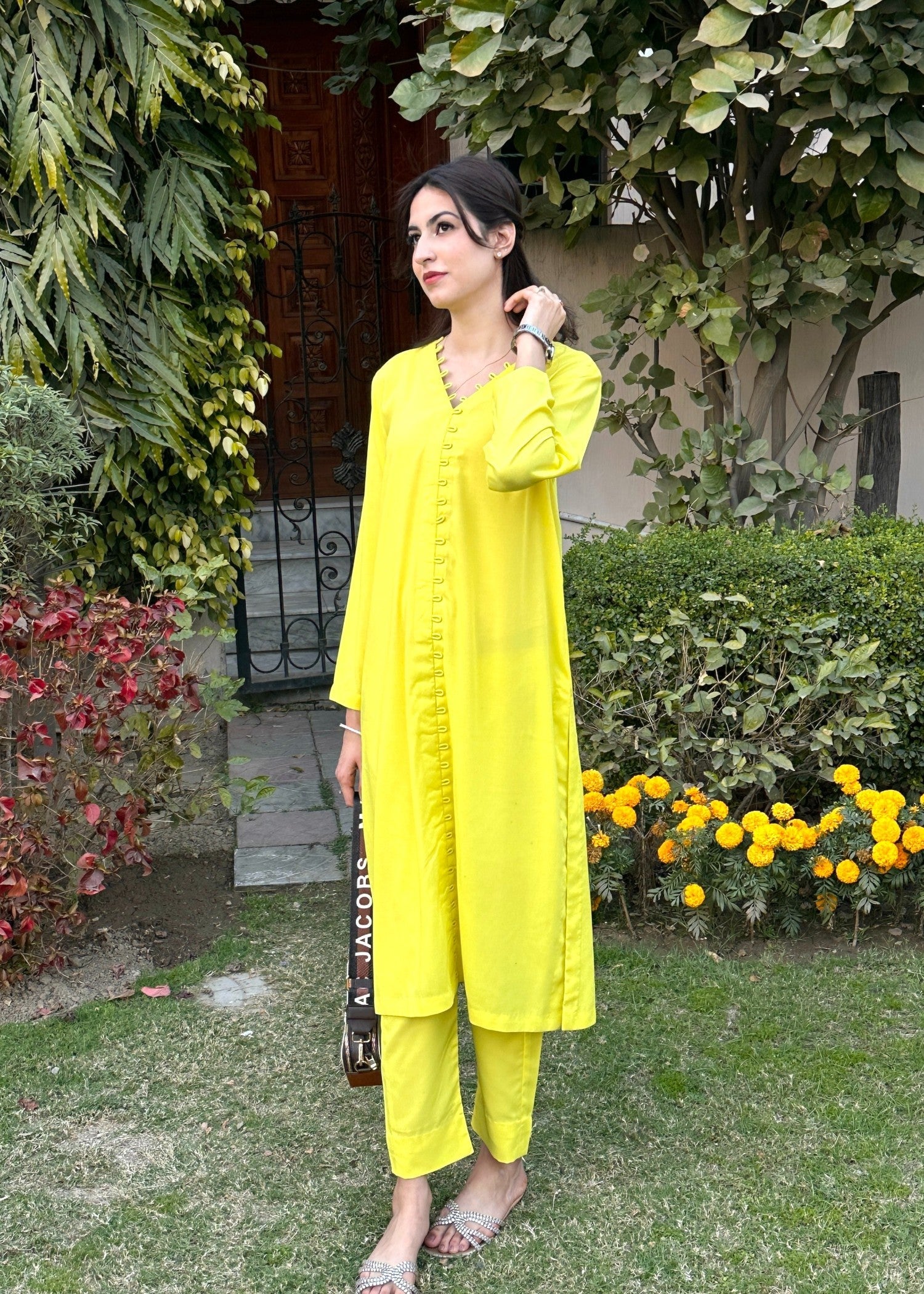 crepe Co Ord Sets in Lemon
