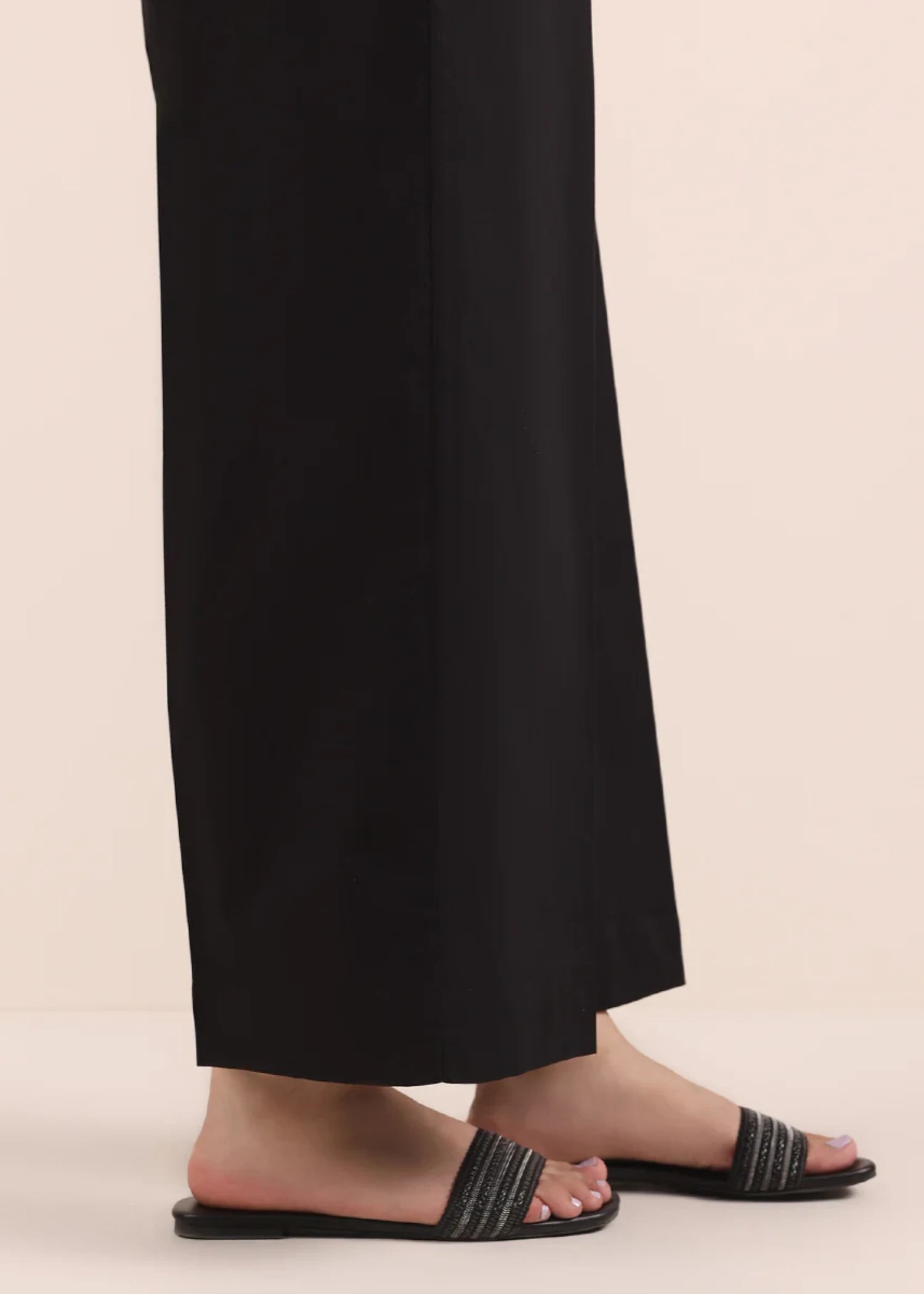 polycotton Trousers in Black