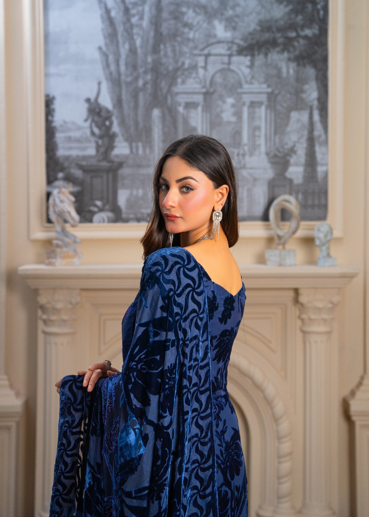 velvet Unstitched in Yale blue