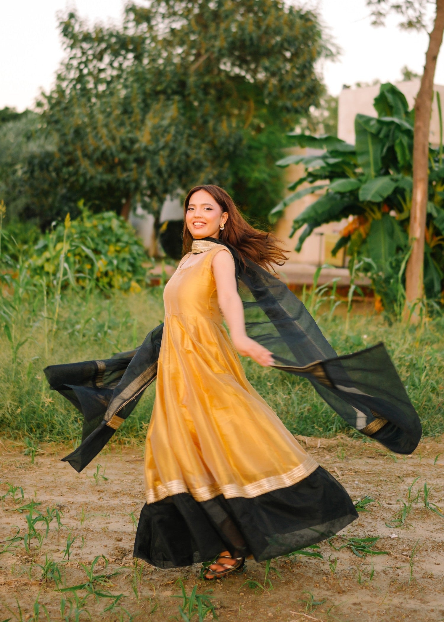 silk tissue Maxi in Goldenrod