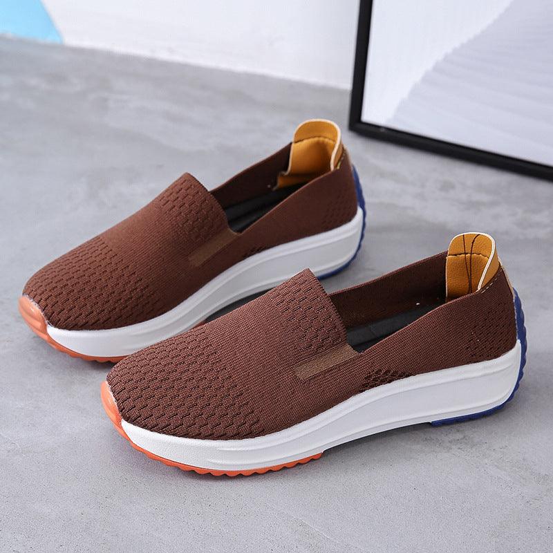Large Size Women's Platform Shallow Mouth Single Shoes Casual Flying Shoes