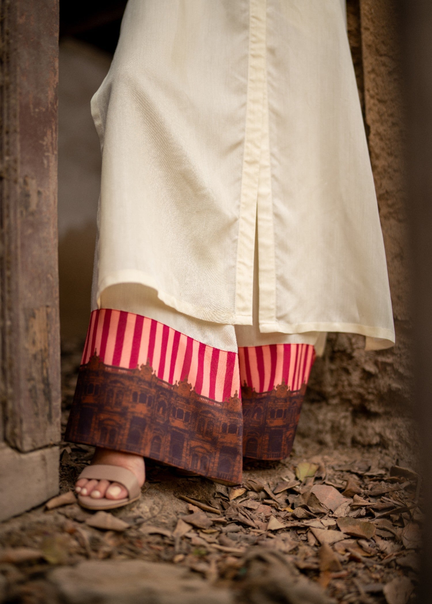 cotton voile Co ord Sets in Off-white