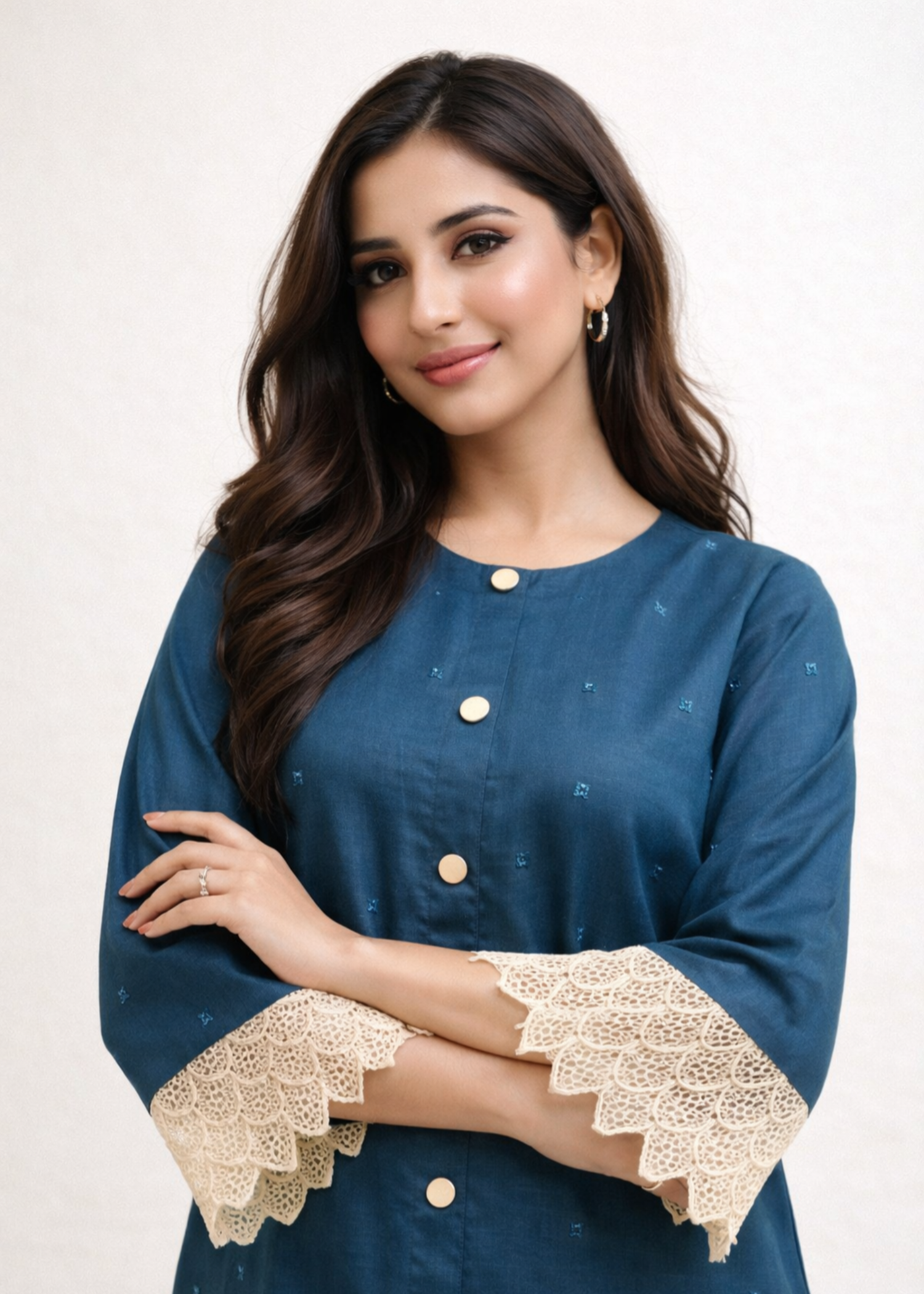 cotton Kurta Set in Twilight blue, navy blue