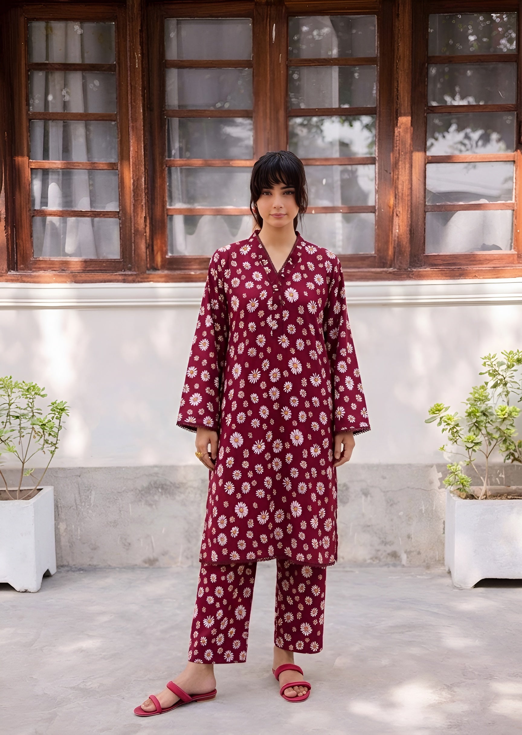 cambric Co Ord Sets in Plum