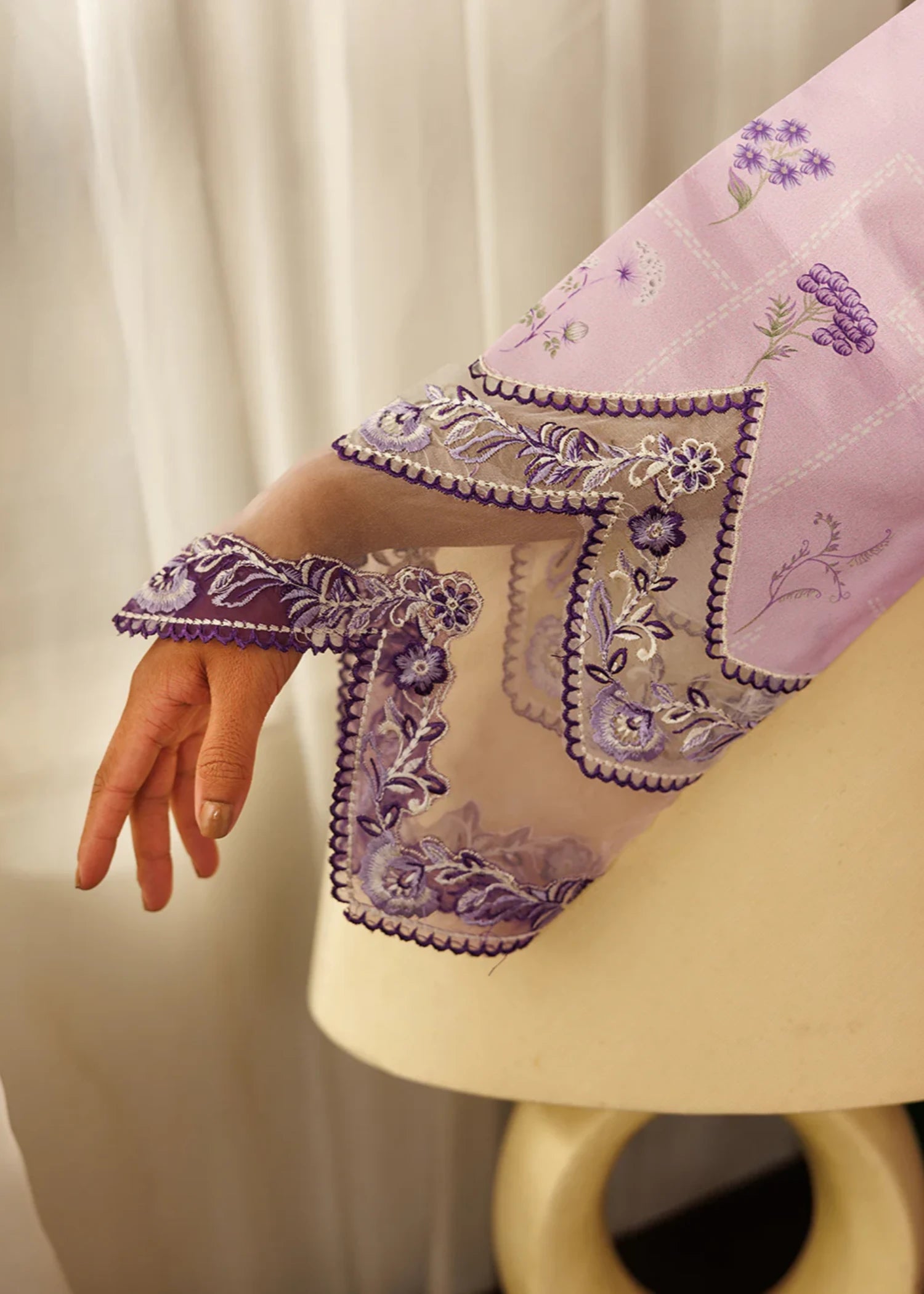 lawn Unstitched in Mauve
