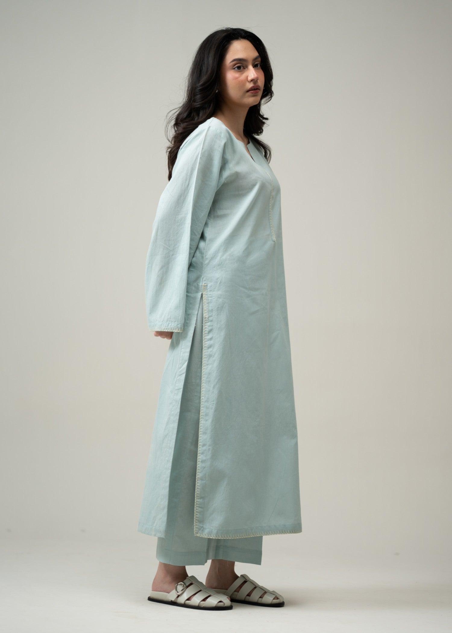 pure cotton Co Ord Sets in Light blue