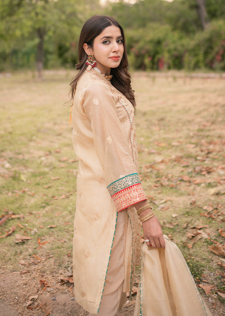 cotton silk Kurta Set in Beige