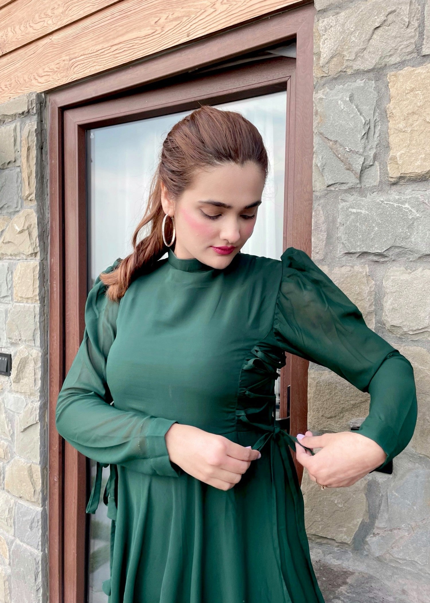 chiffon Frock in Green