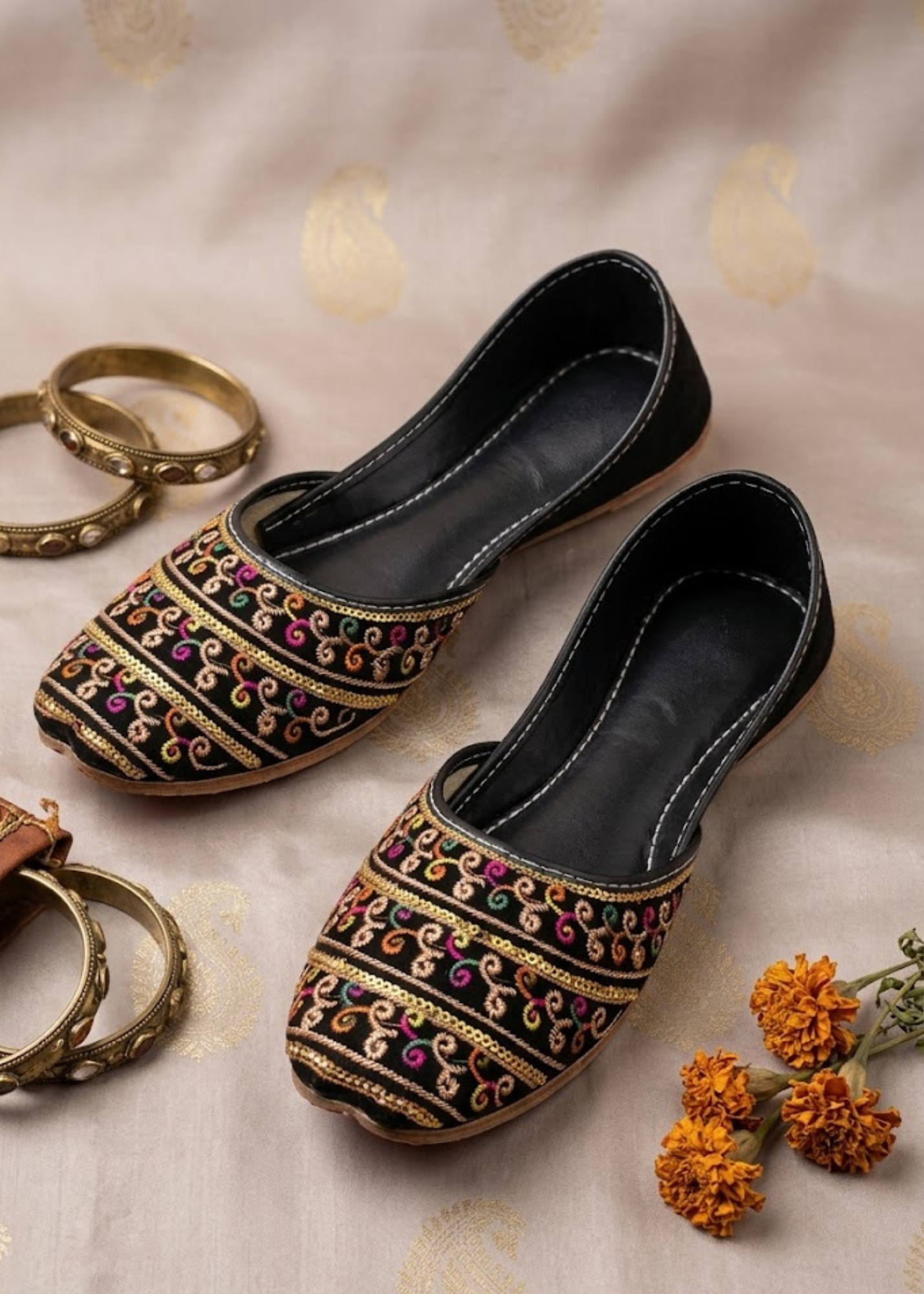 Khussa in Black by - High Quality Women Khussa RIH7888