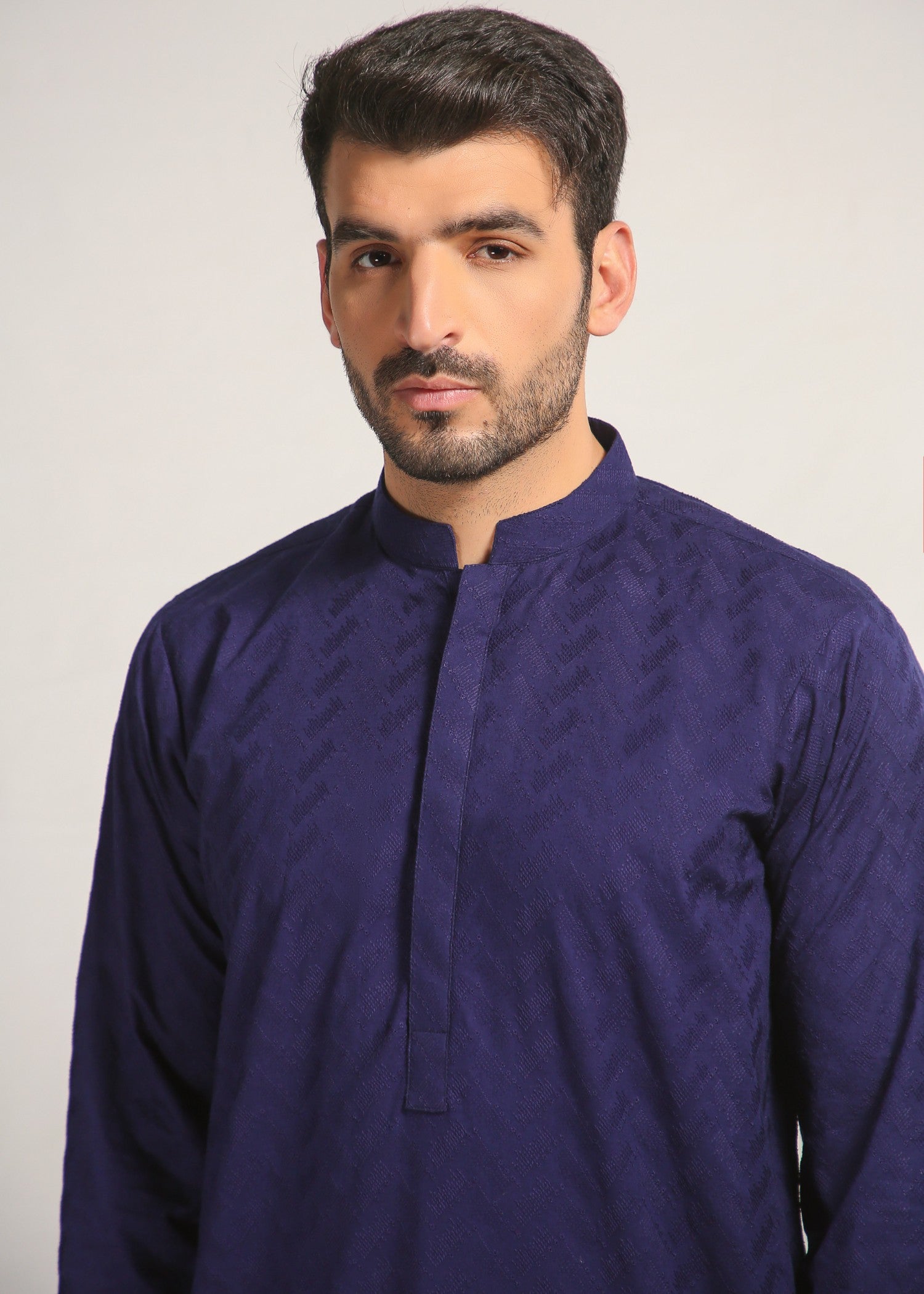 schiffli Kurta in Blue