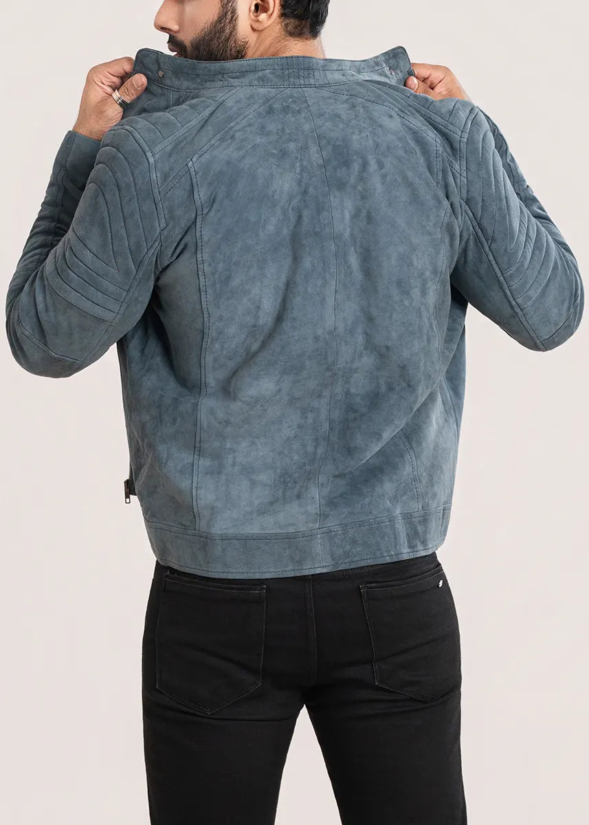 leather Jacket in Blue