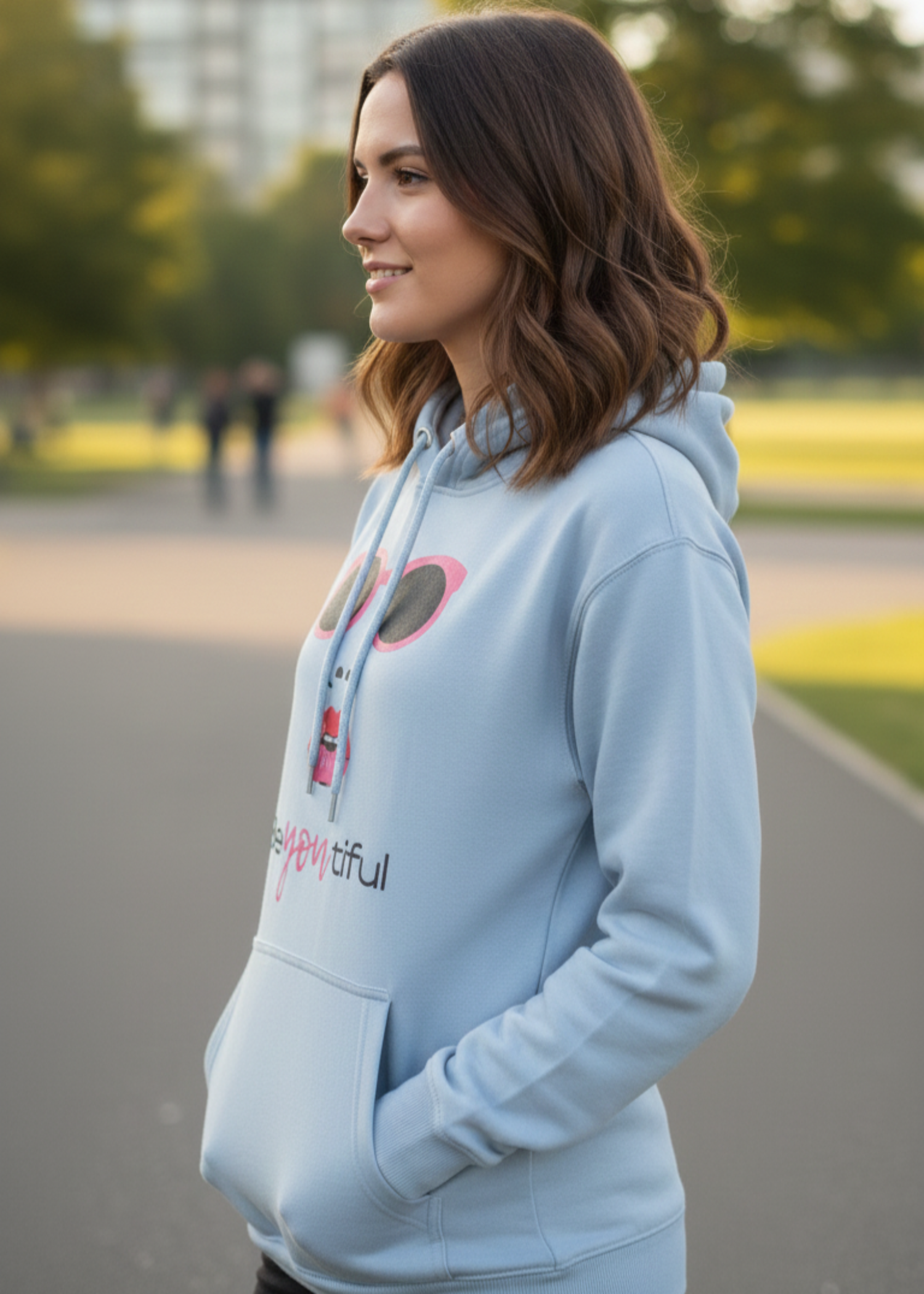 cotton Hoodie in Sky blue
