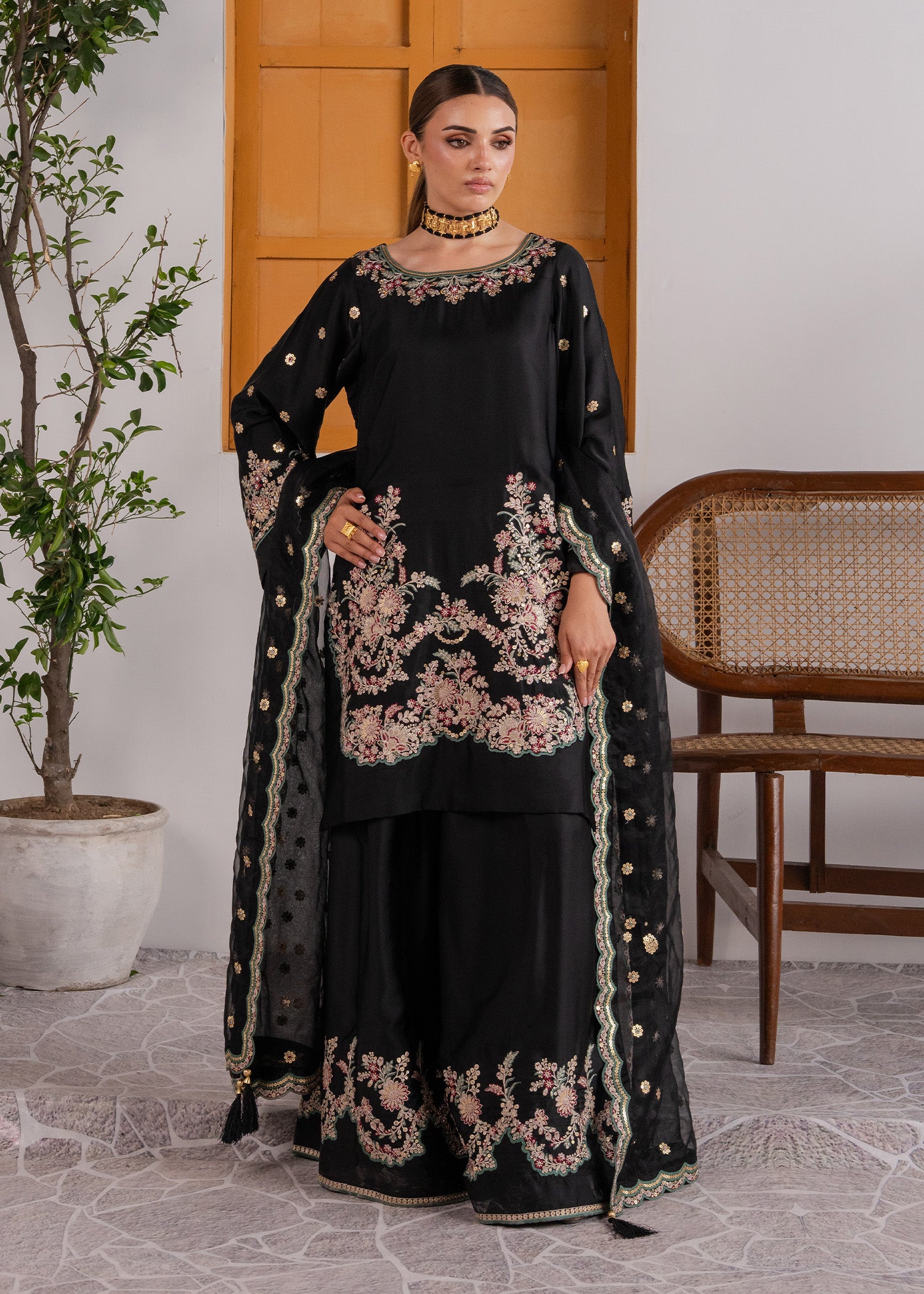 charmuse/shamooz Kurta Set in Black