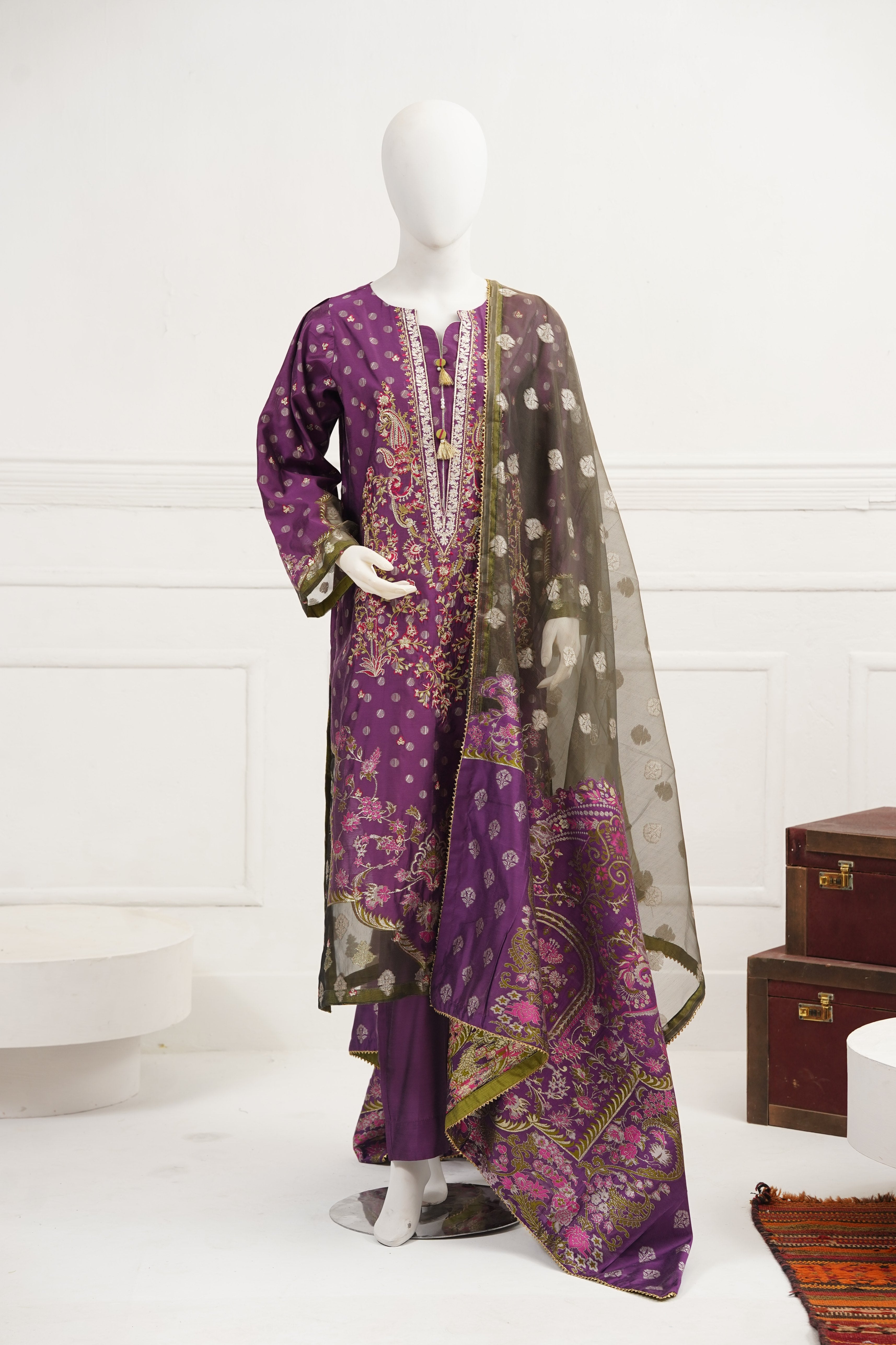 viscose Kurta Set in Purple