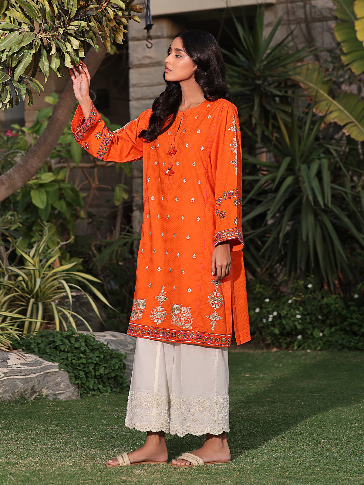 dobby Kurti in Pumpkin orange