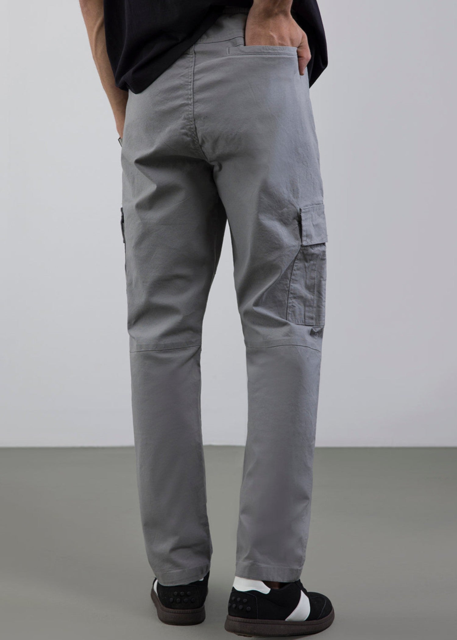 cotton Trousers in Light grey