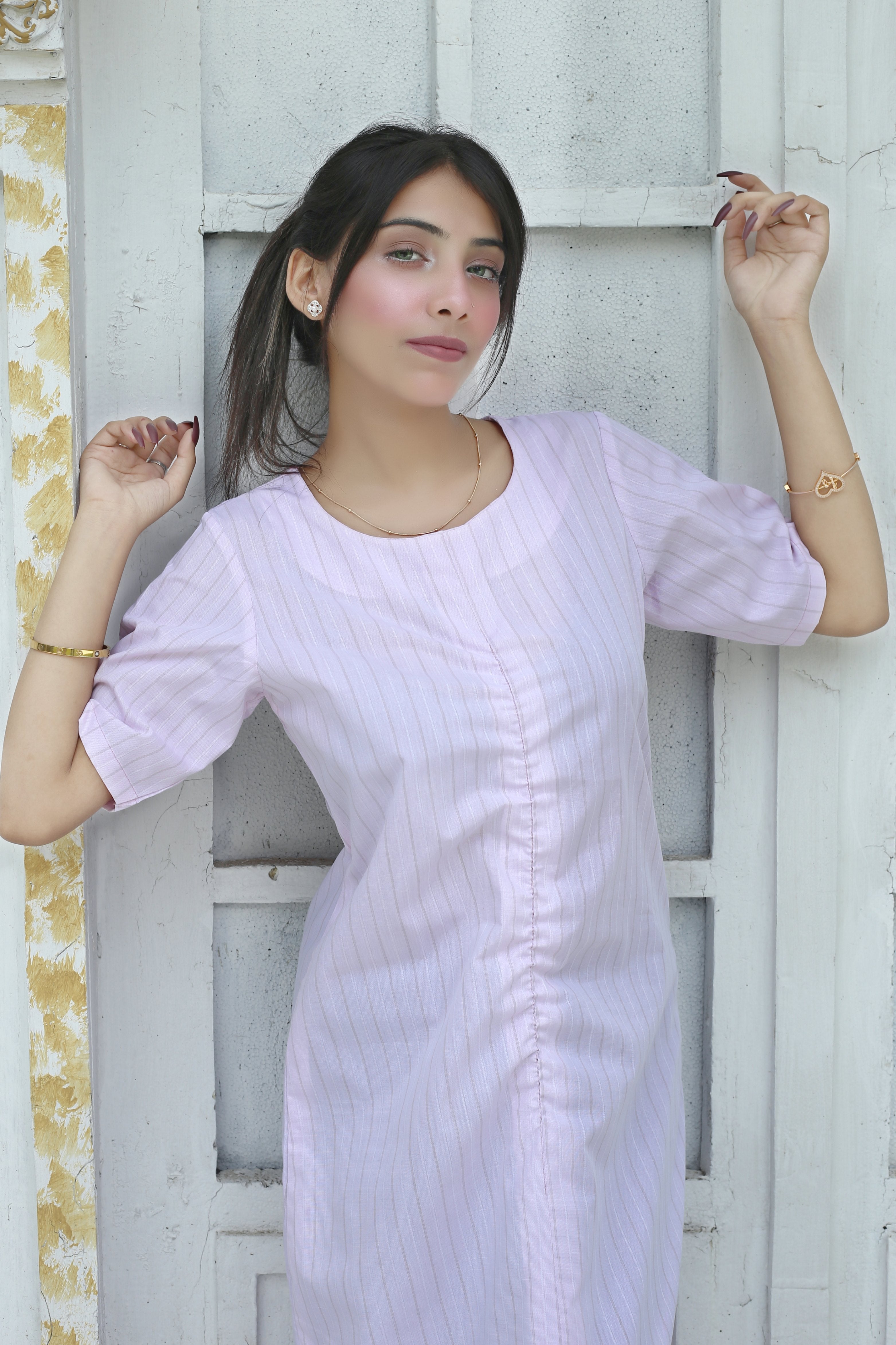 cotton Dress in Baby pink