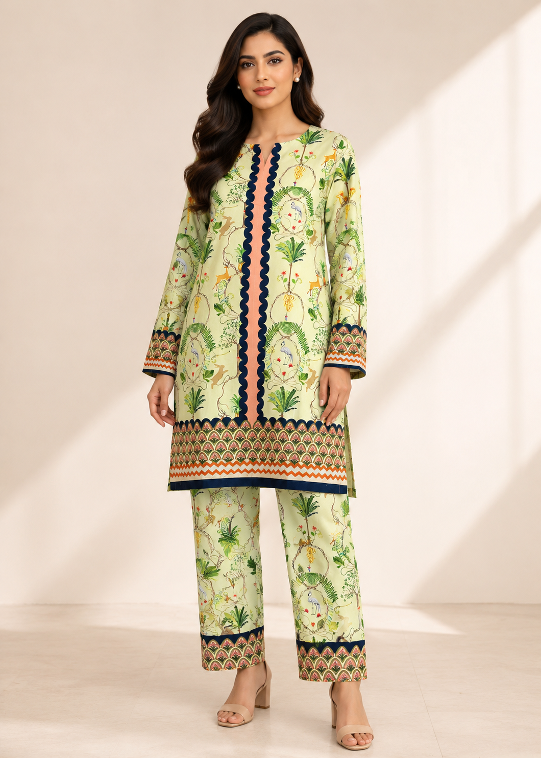 herringbone Co Ord Sets in Pistachio green
