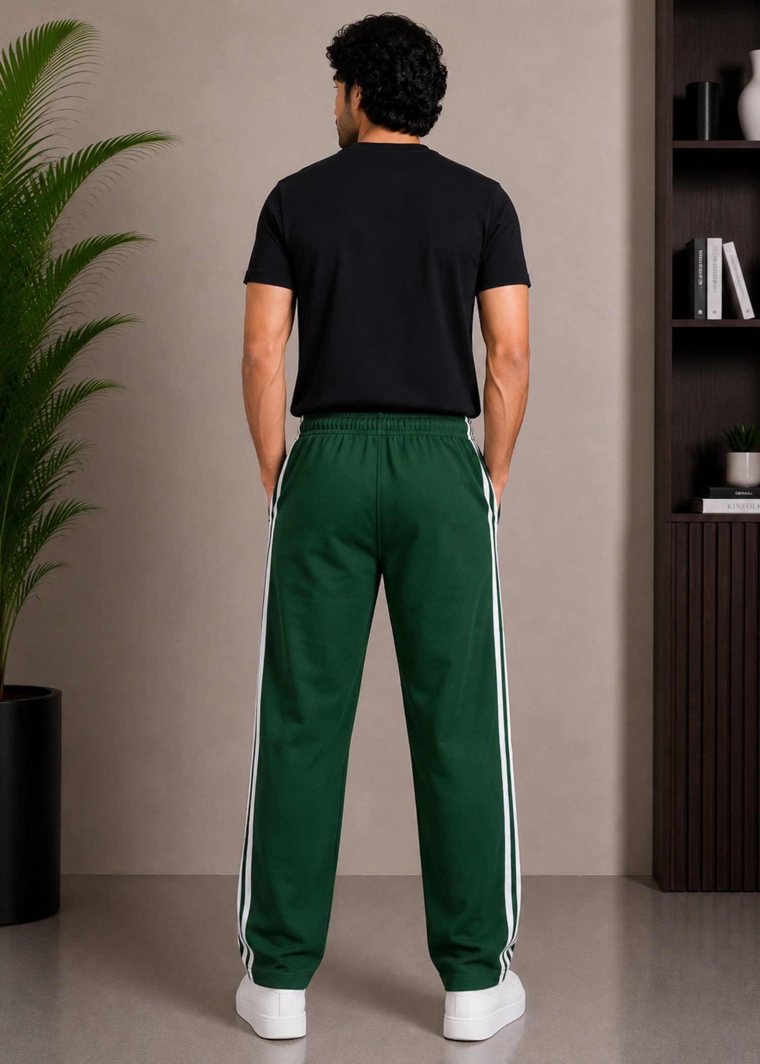 cotton Trousers in Dark green
