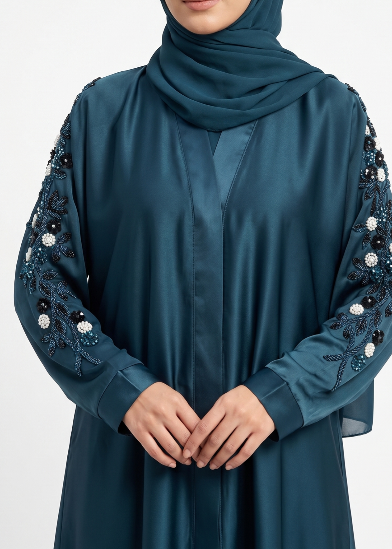 nidha Abaya in Steel teal