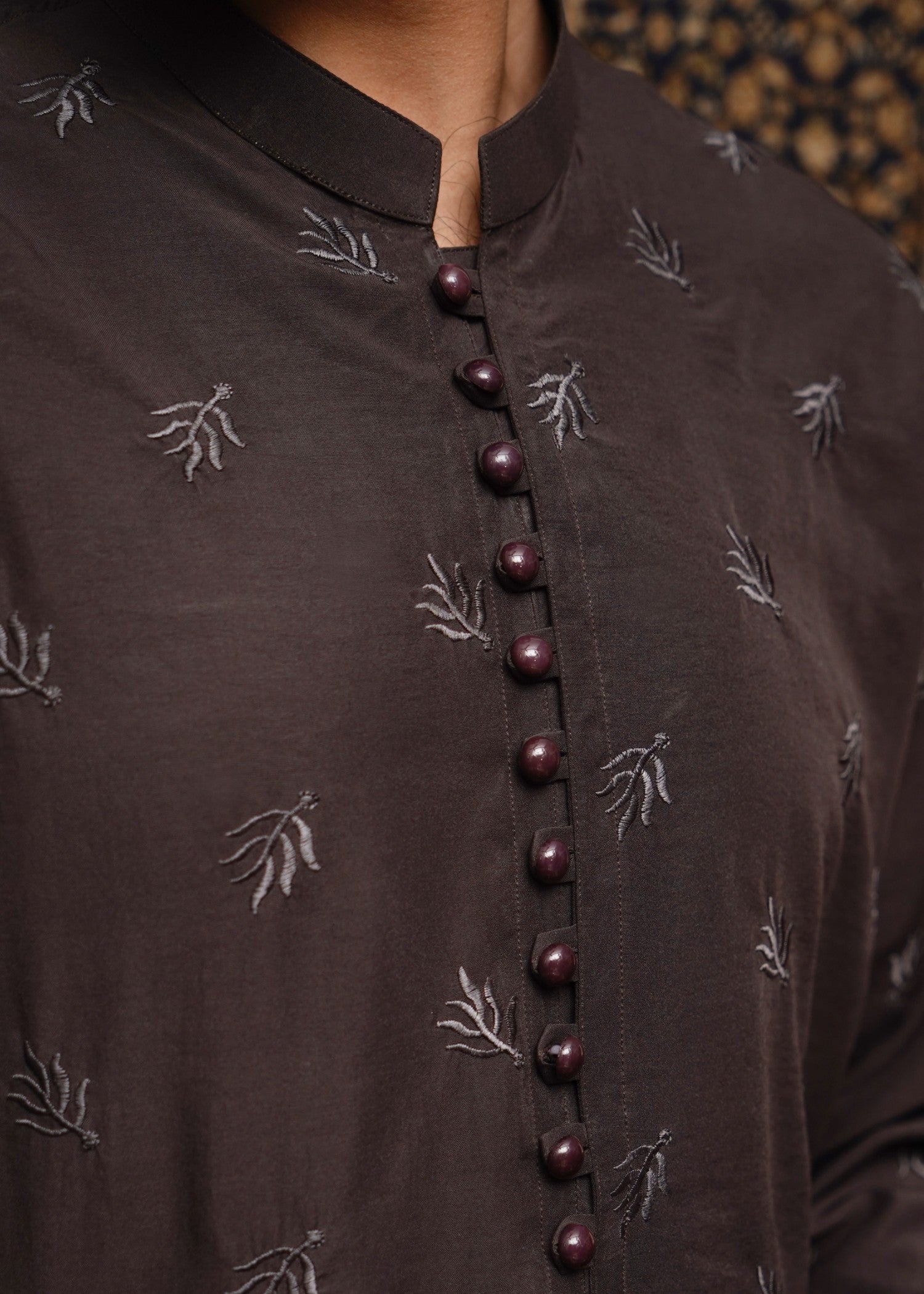 wash & wear Kurta in Chocolate brown - view 7