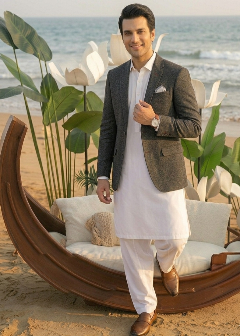 wool Blazer in Grey