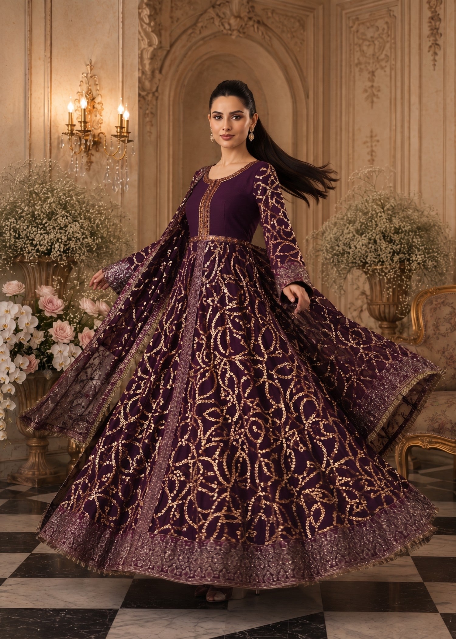 chiffon Maxi in Deep purple