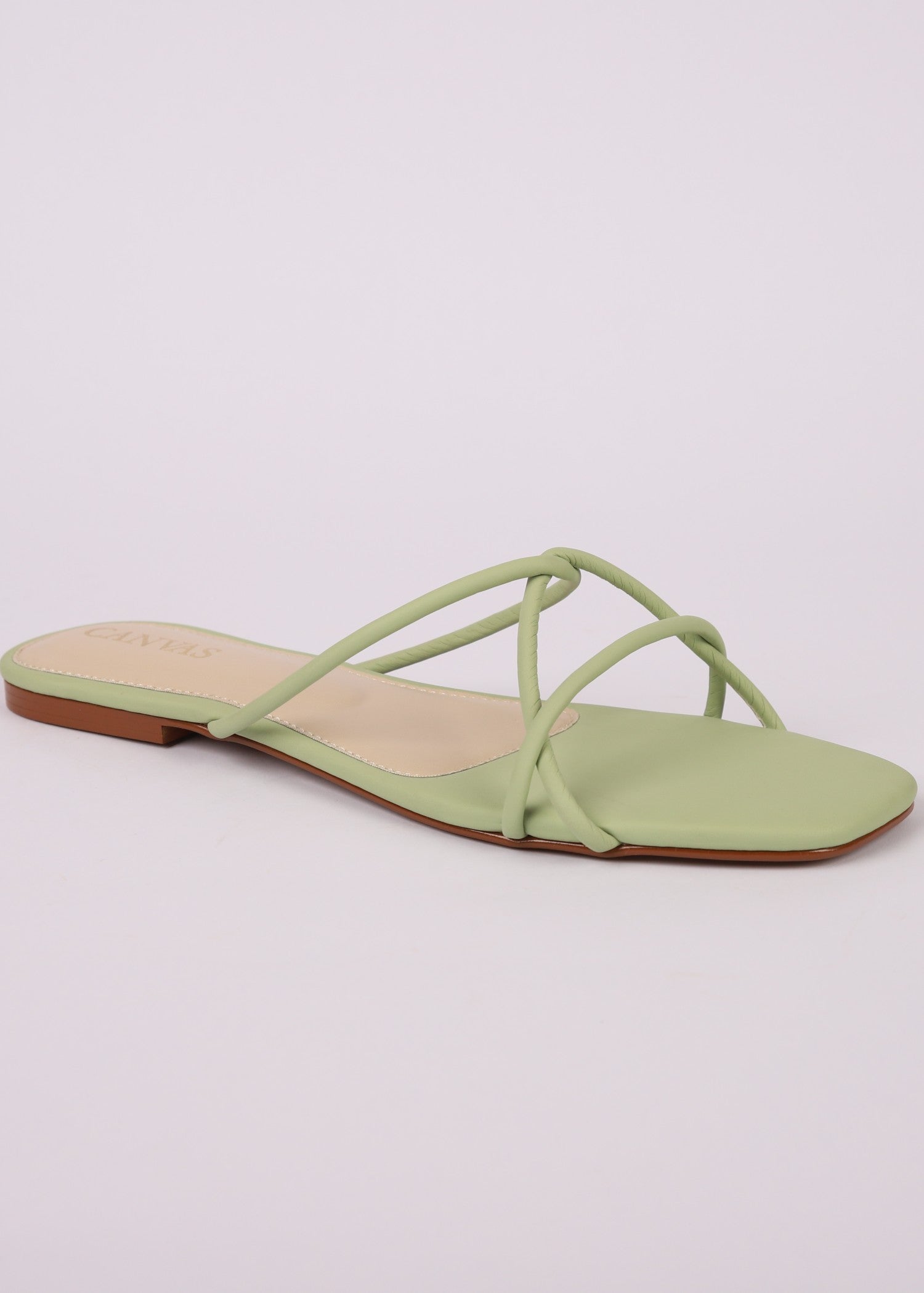 Slides in Sage green by - High Quality Women Slides QEB7101