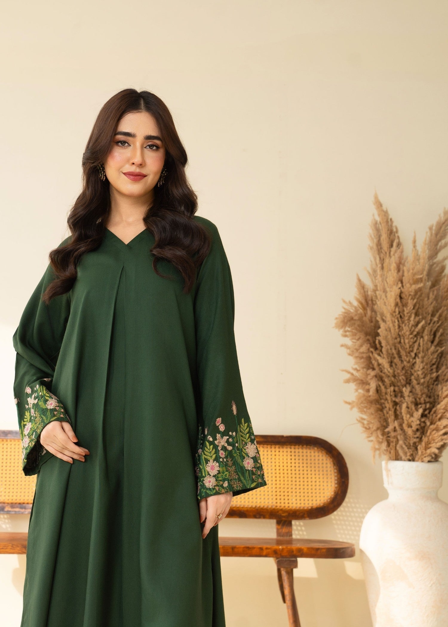 marina Kurta Set in Bottle green