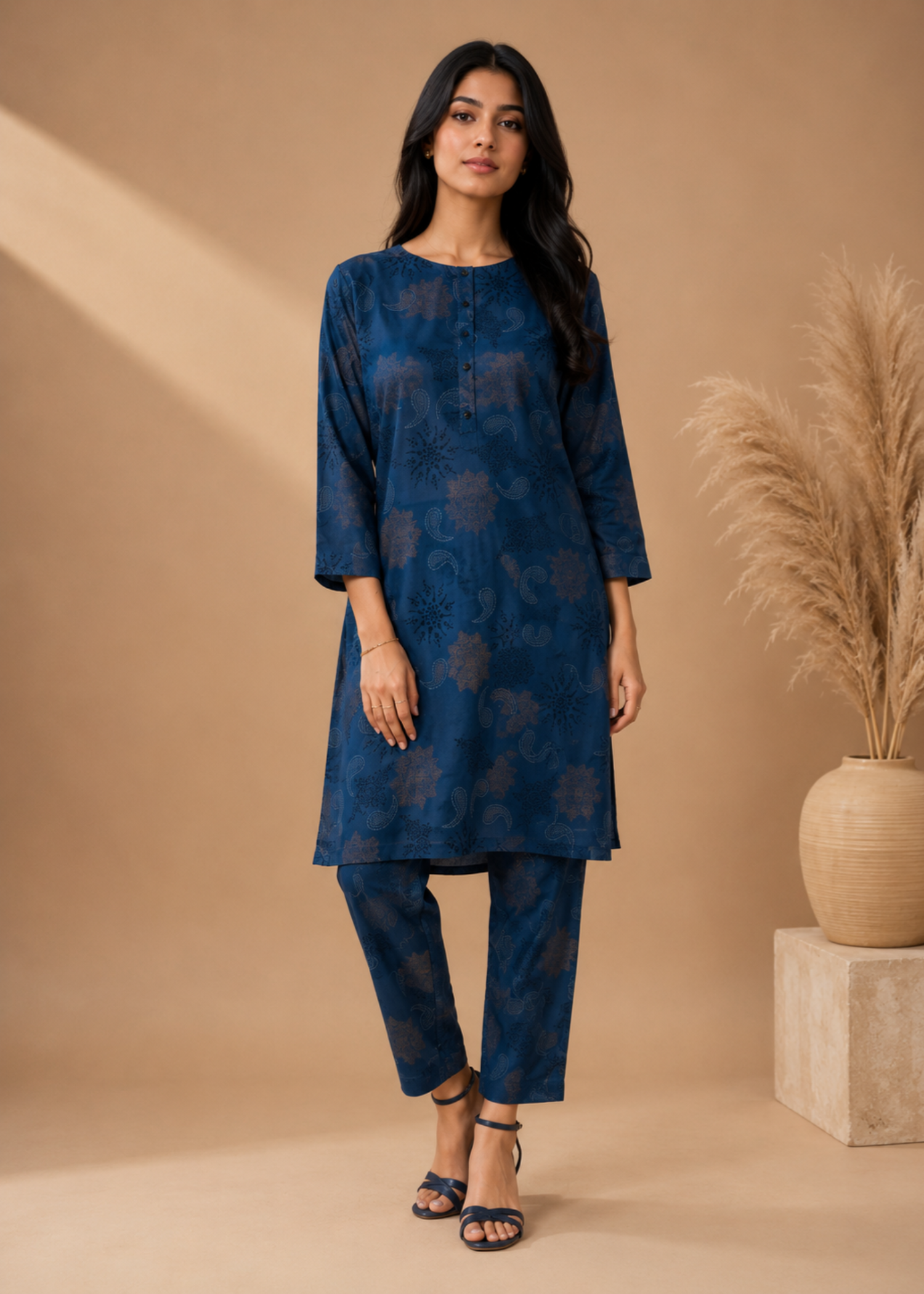 lawn Co Ord Sets in Twilight blue
