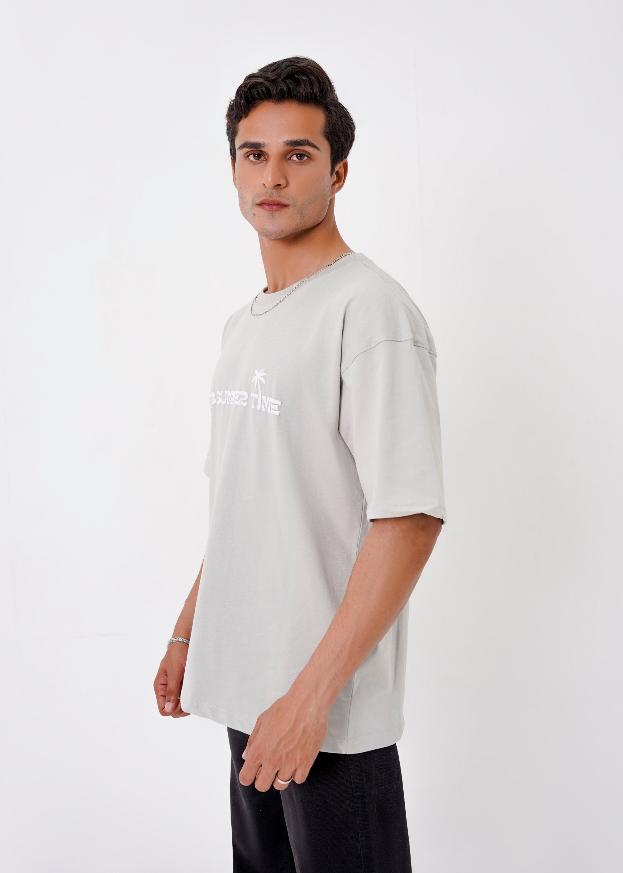 cotton T Shirt in Grey