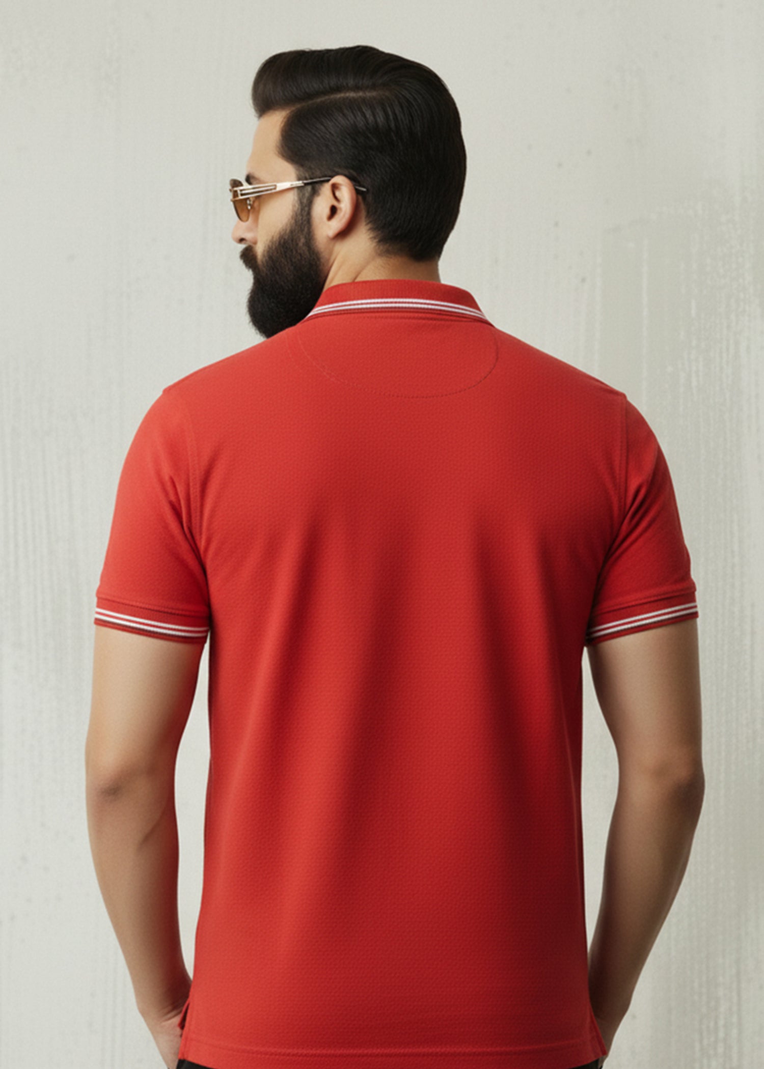 cambric cotton Polo Shirt in Red