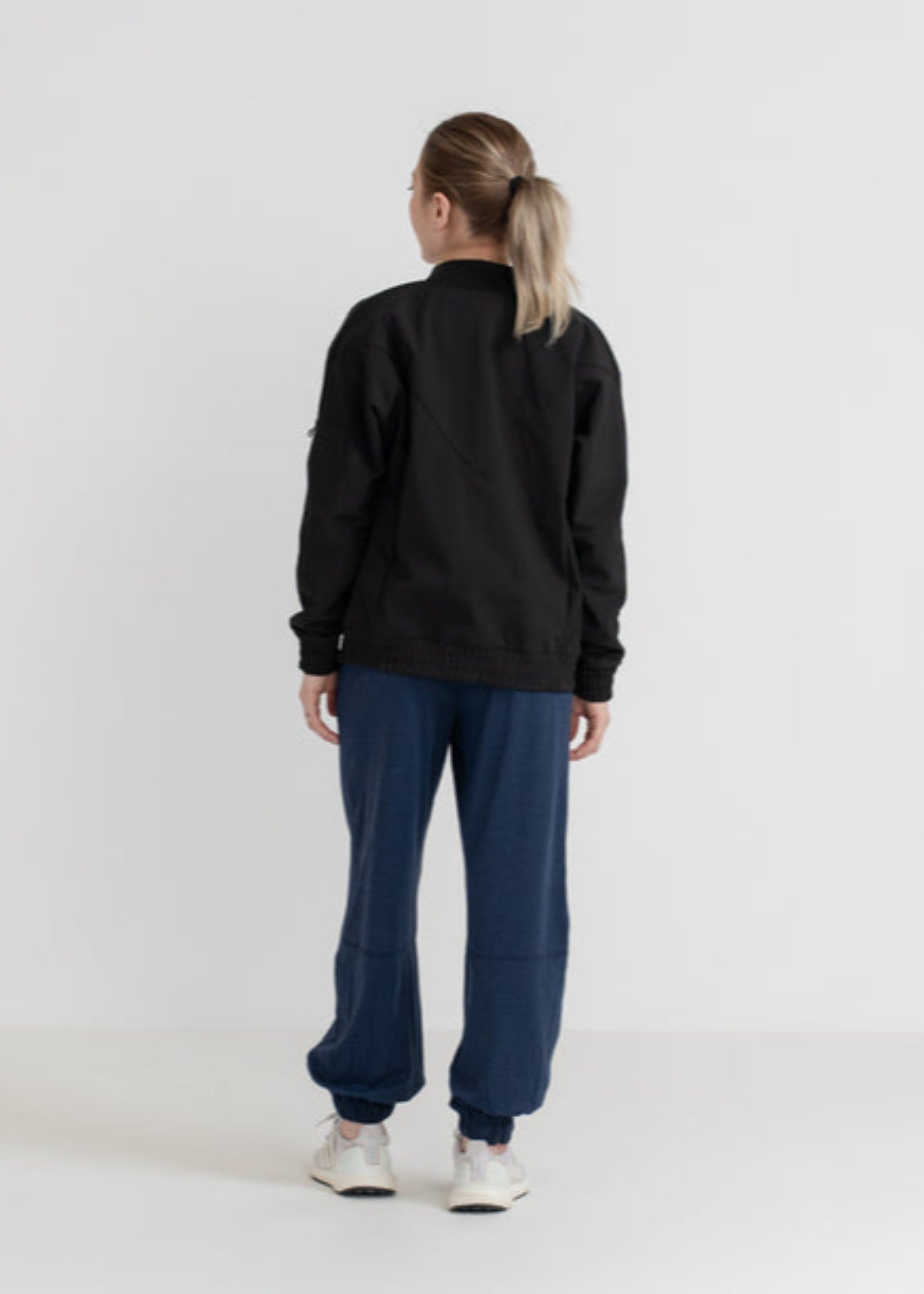 polyester-spandex Trousers in Navy blue