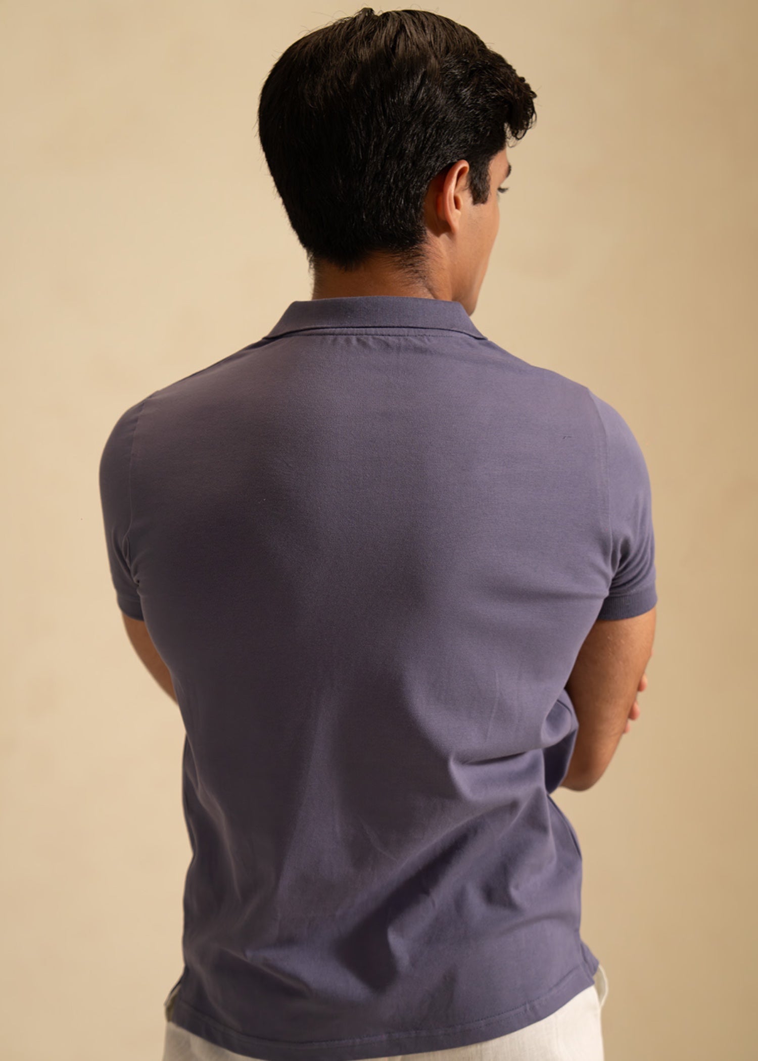 cotton-spandex Polo Shirt in Lavender