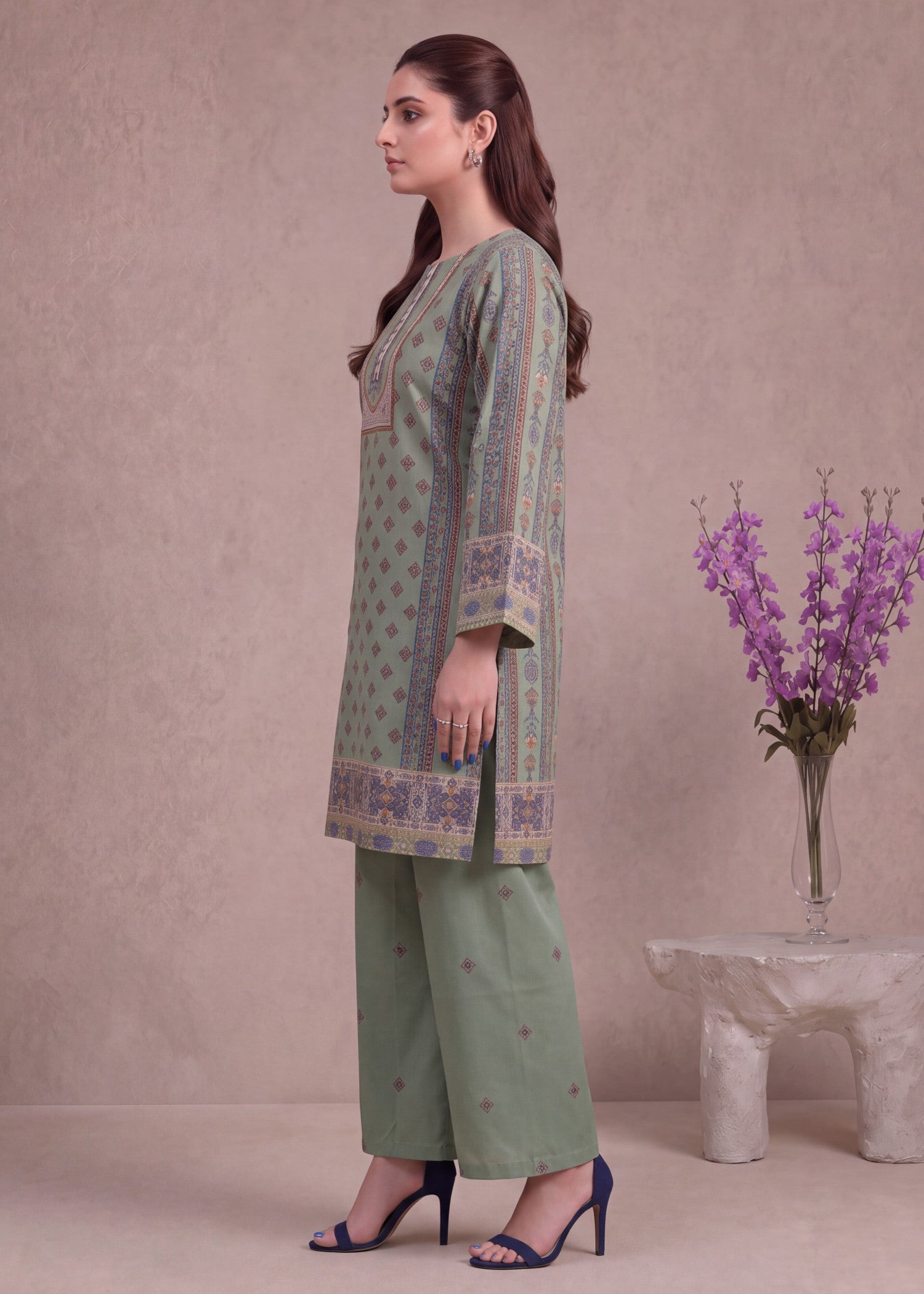 polyester crepe Co Ord Sets in Green