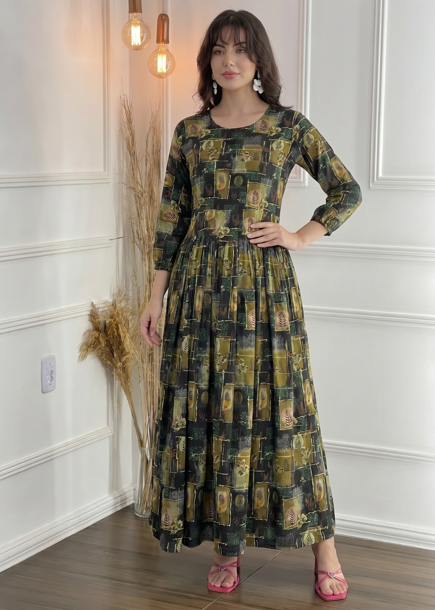 lawn Maxi in Dark green