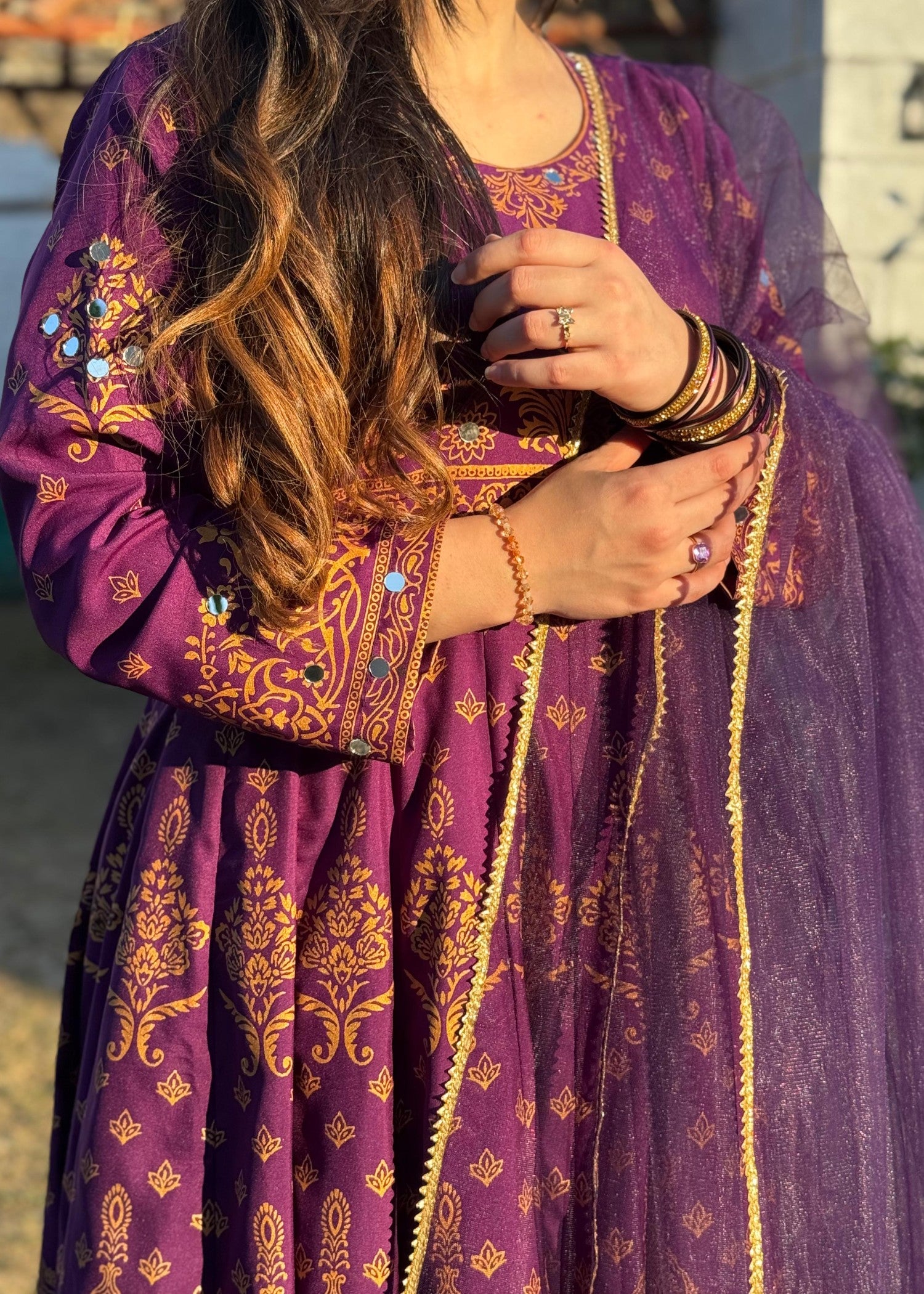 satin silk Maxi in Purple rain