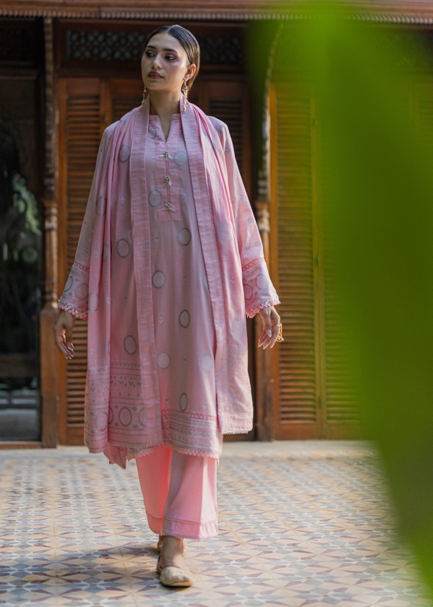 jacquard Unstitched in Tea rose pink