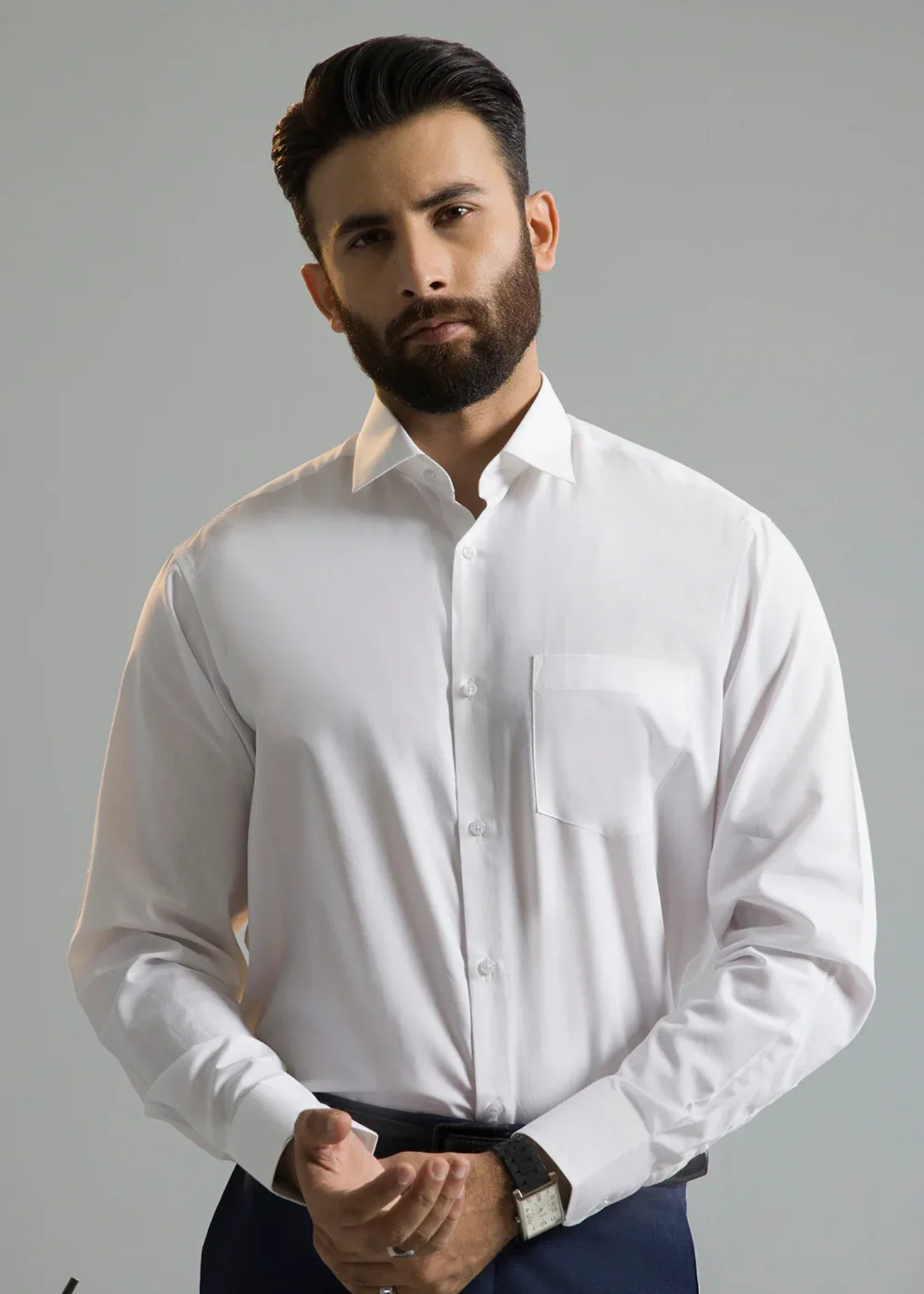 cotton Formal Shirt in White