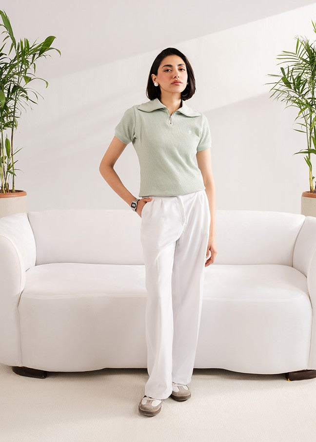 cotton Polo Shirt in Mint green