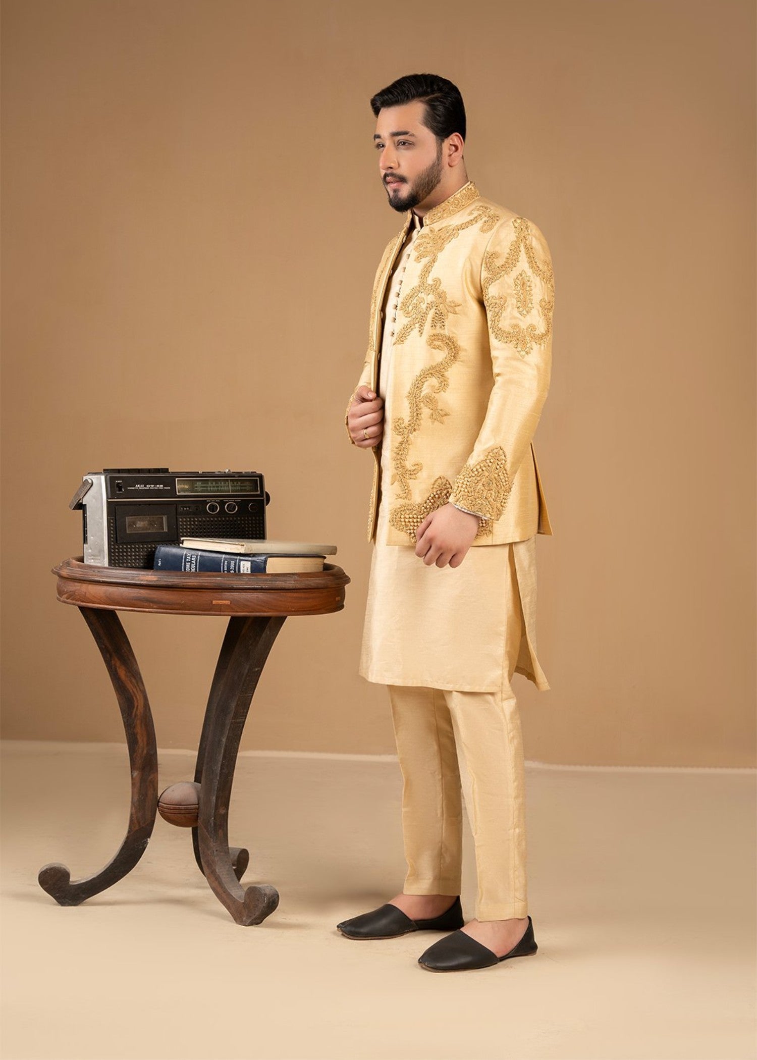silk Prince Coat in Goldfish orange