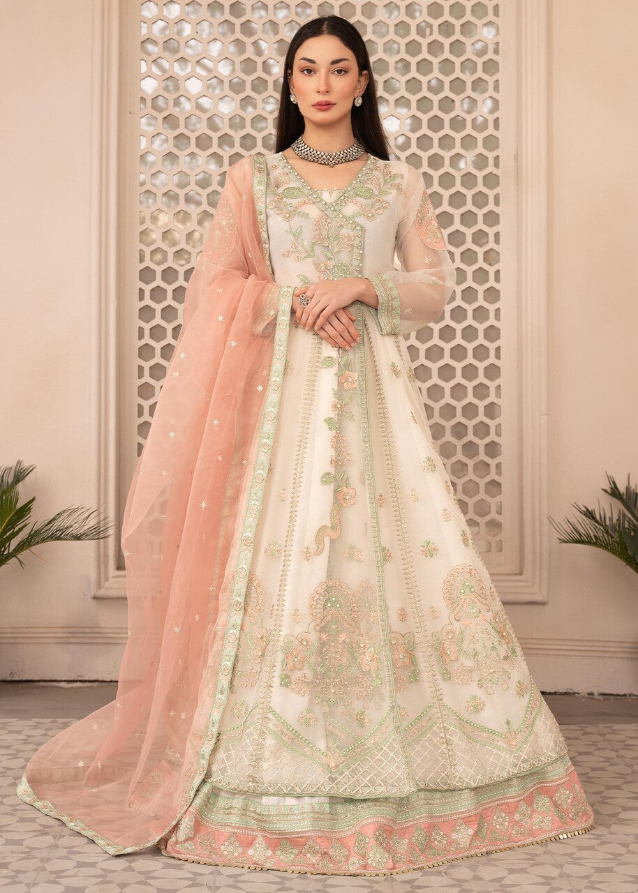 organza Angrakha in Off-white