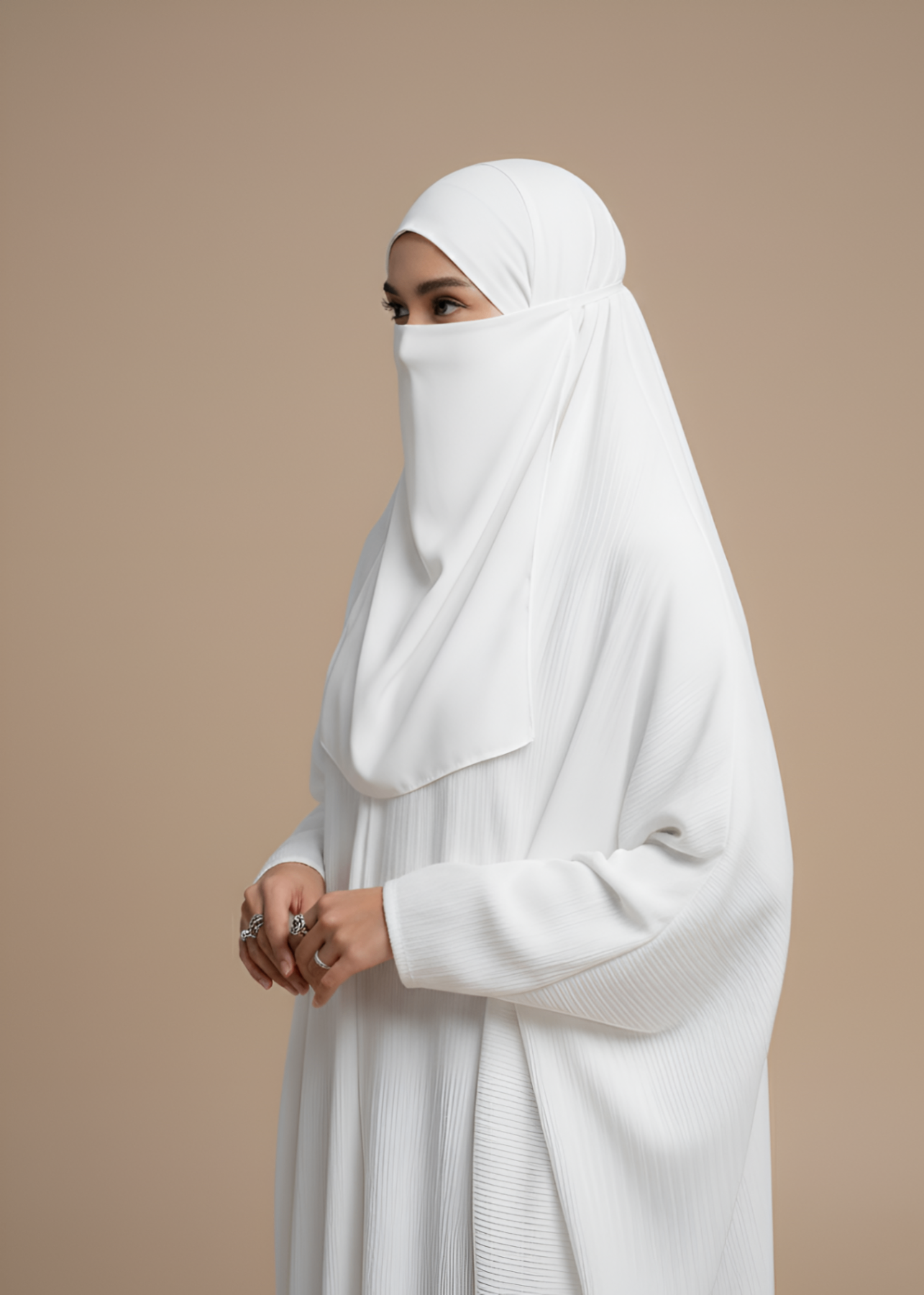 georgette Jilbab in White