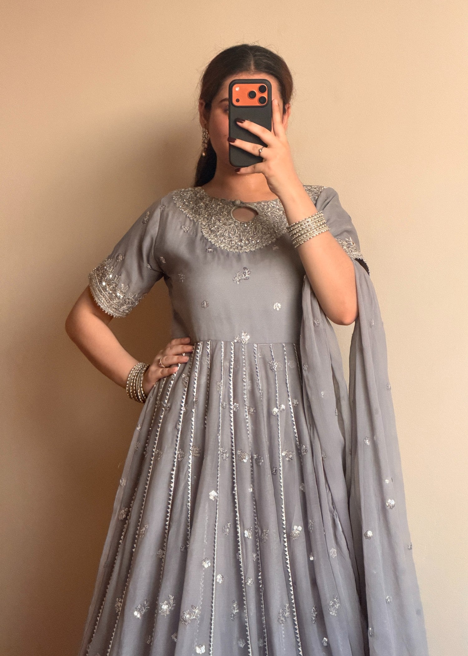 chiffon Maxi in Shadow blue