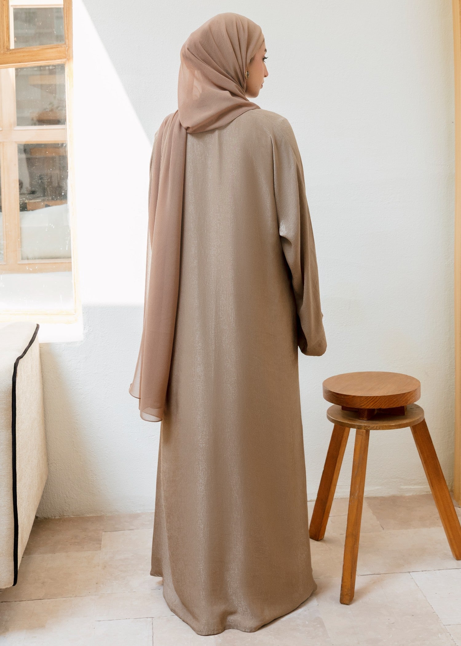 nidha blend Abaya in Camel brown