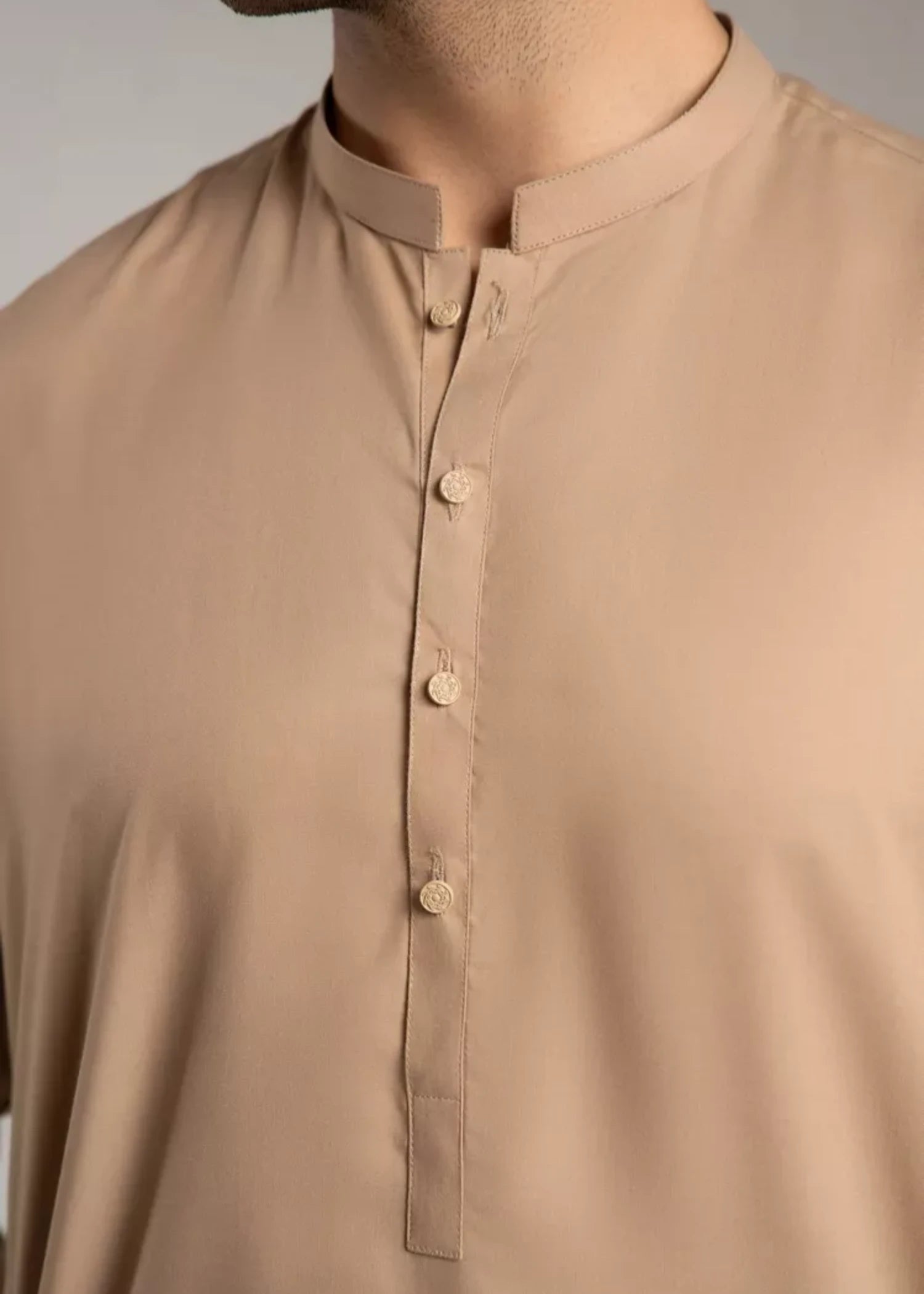 wash & wear Shalwar Kameez in Tan brown