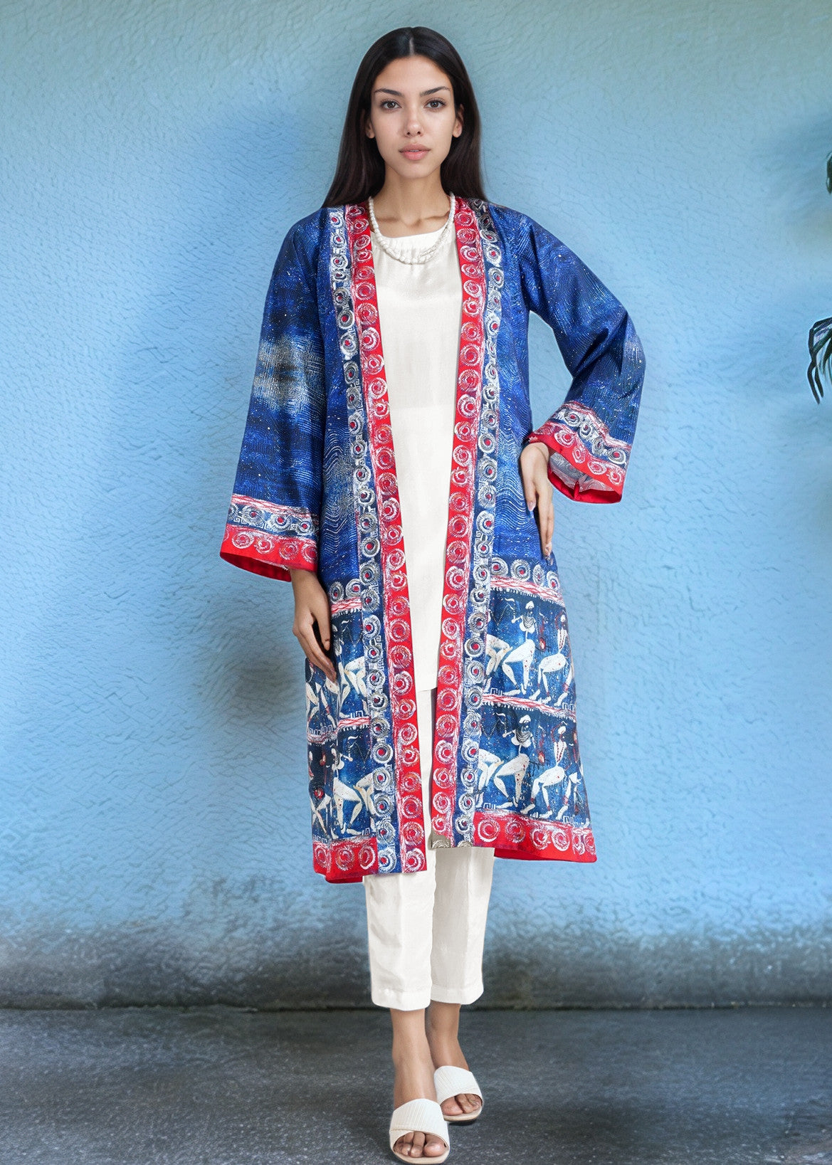 crepe Gown in Blue