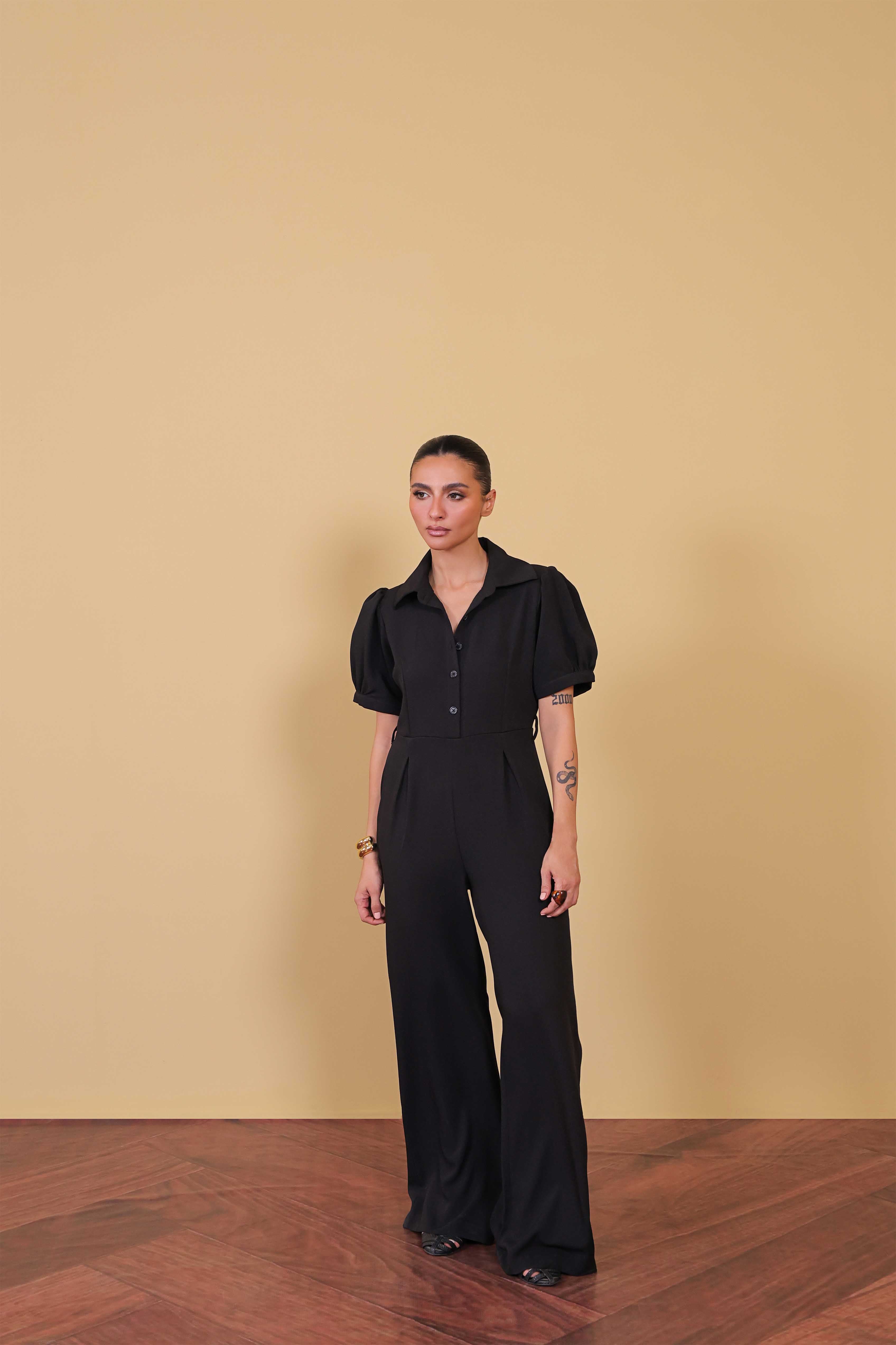 polyester Jumpsuit in Black