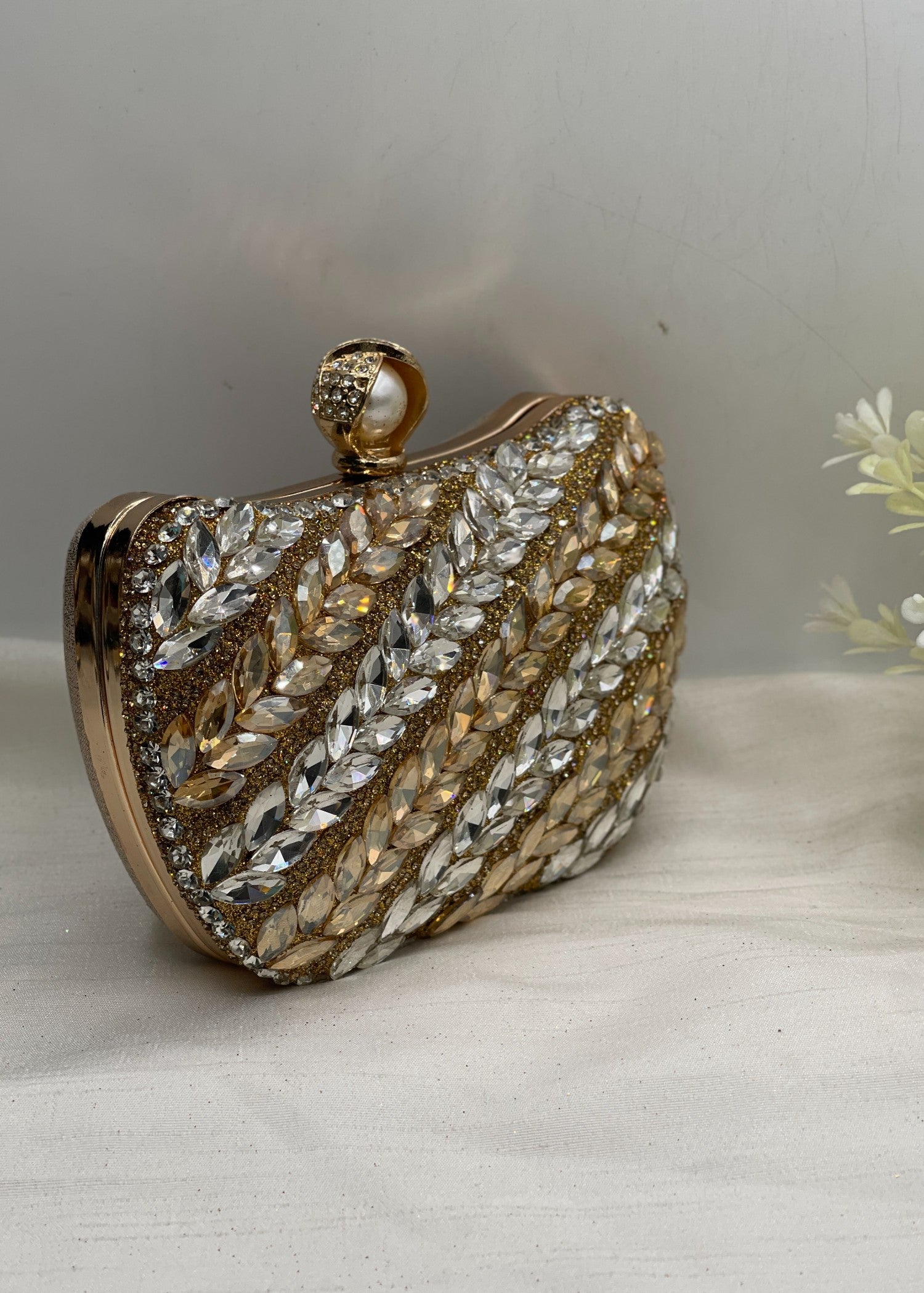 Clutch in Champagne, gold Color by - Trendy Women Clutch FQB2186