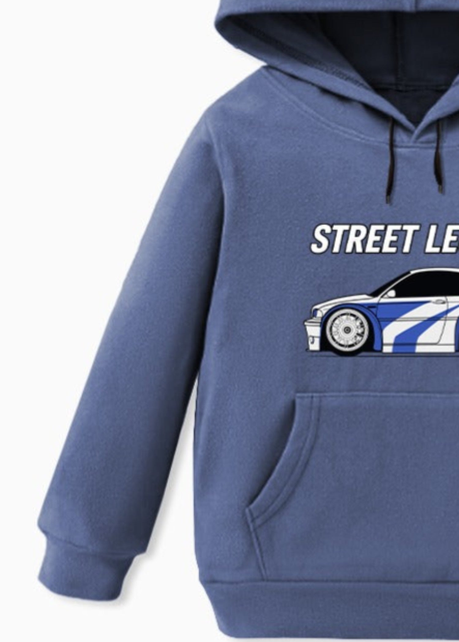 fleece Hoodie in Steel blue